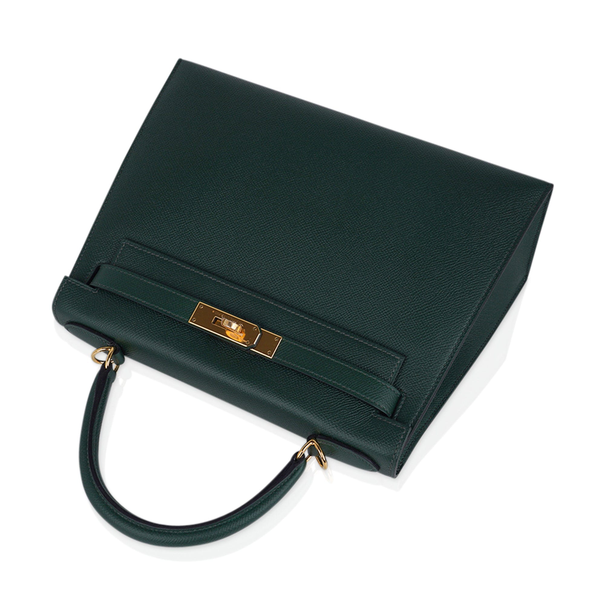 👜Kelly Sellier 28 Bag Vert Anglais Epsom Leather with Gold Hardware