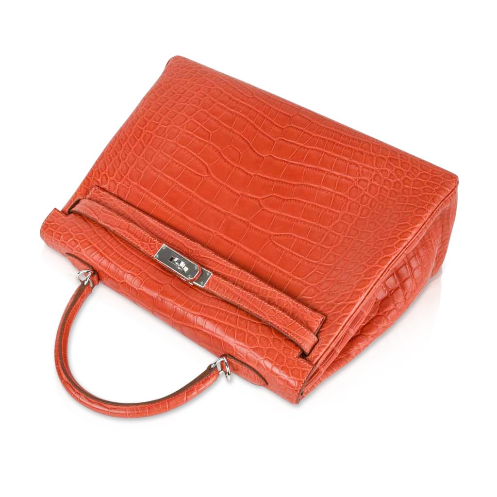 👜Kelly 35 Retourne Bag Sanguine Matte Alligator with Palladium Hardware