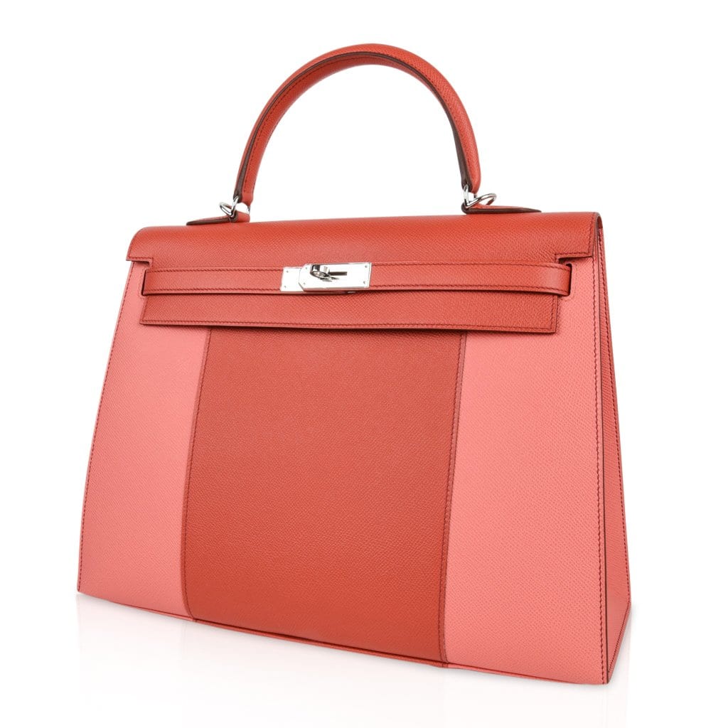 👜Kelly 35 Flag Bag Limited Edition Flamingo and Coral Rare