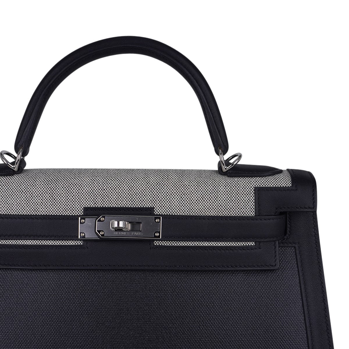 👜Kelly 32 Sellier Bag Toile H Berline & Plume Swift Leather with Palladium Hardware
