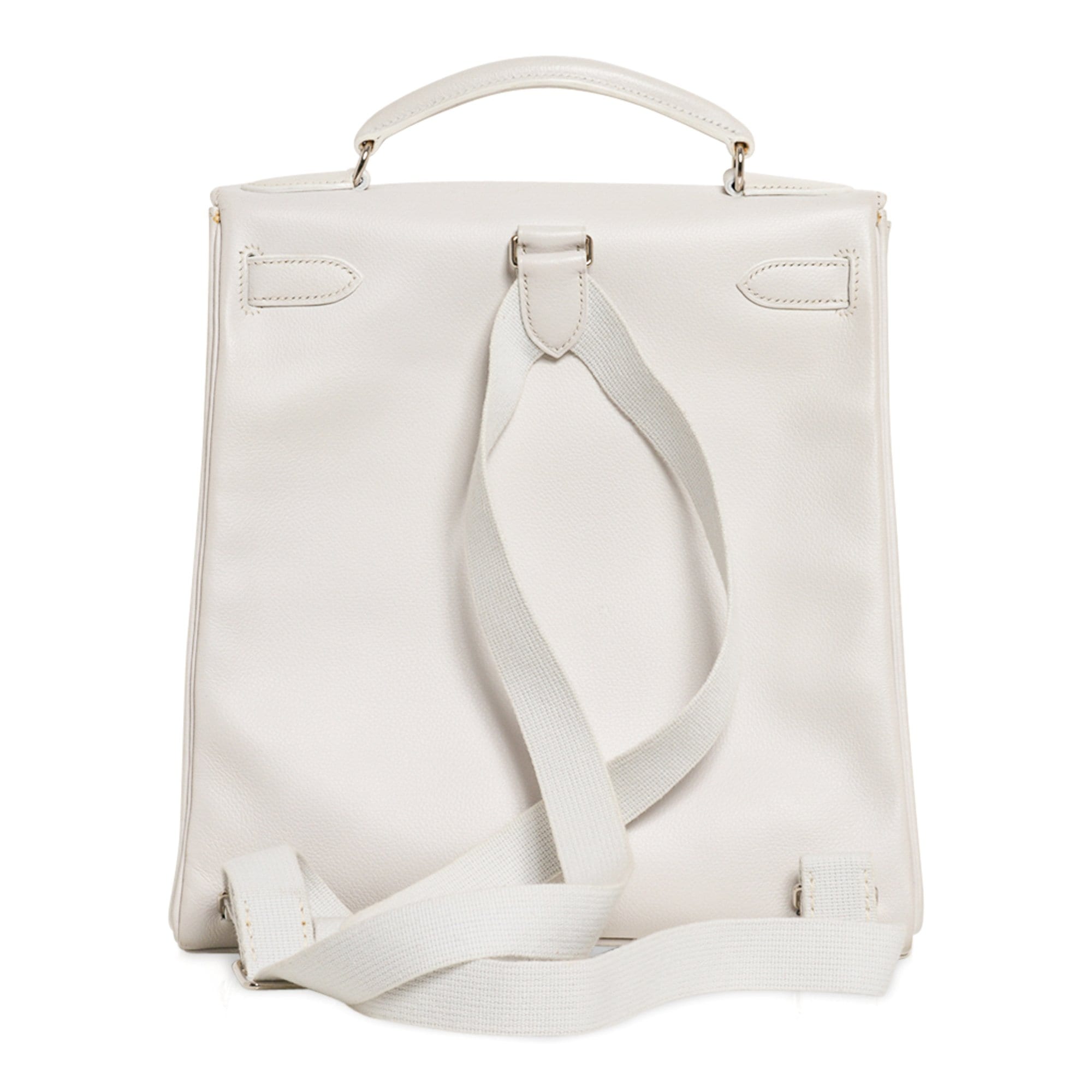 👜Kelly Ado 28 Bag White Evergrain Palladium Hardware