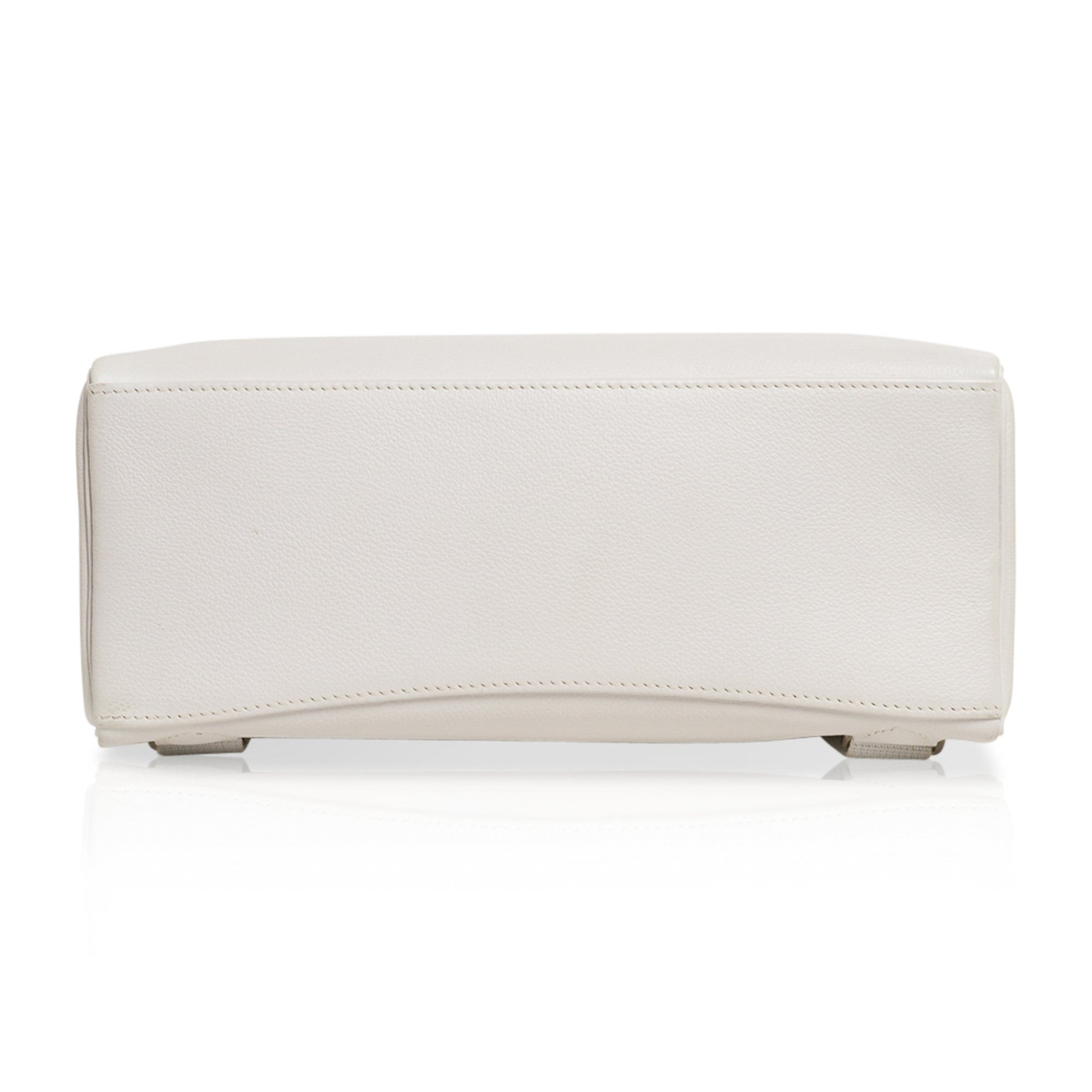 👜Kelly Ado 28 Bag White Evergrain Palladium Hardware