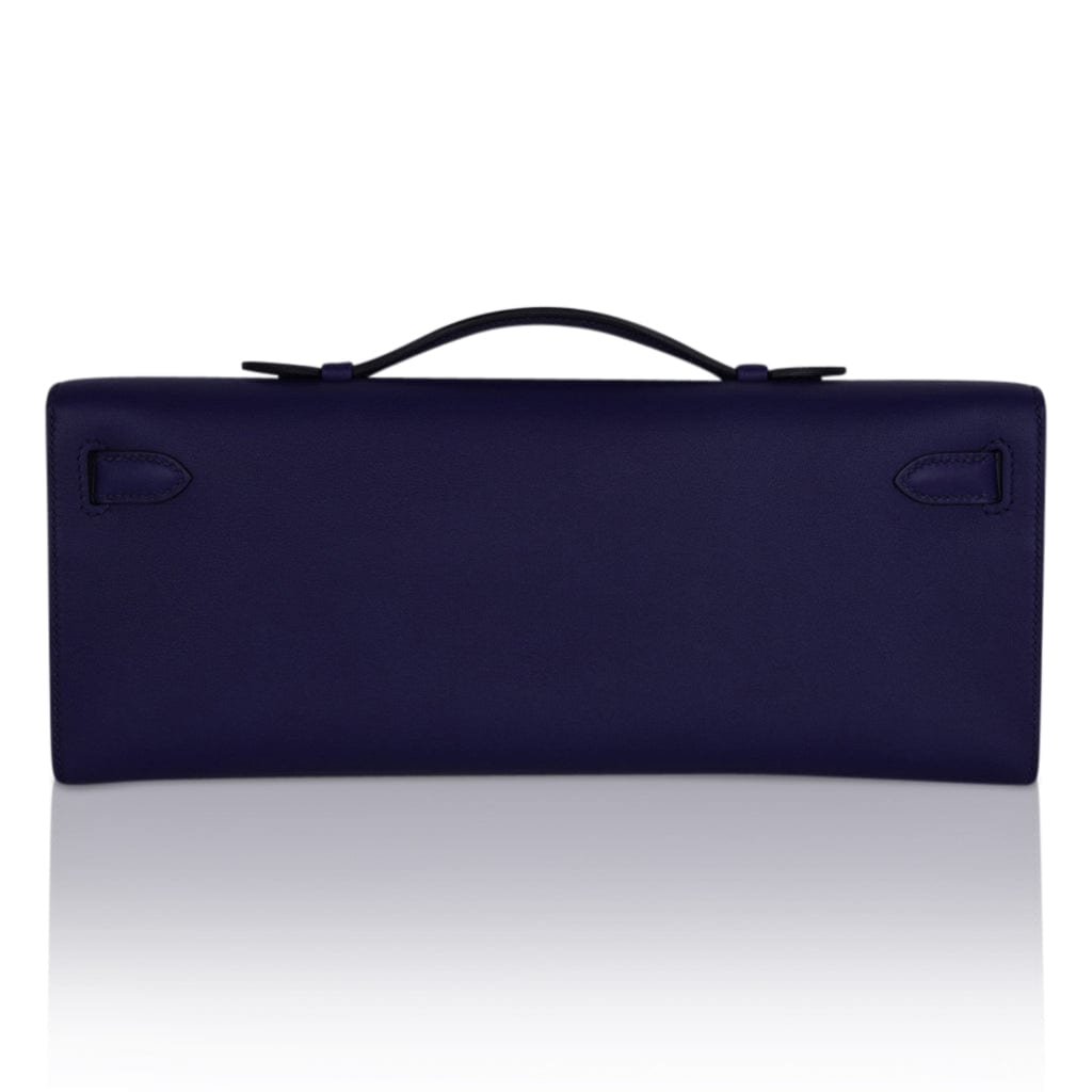 👜Kelly Cut Bag Blue Encre Swift with Gold Hardware