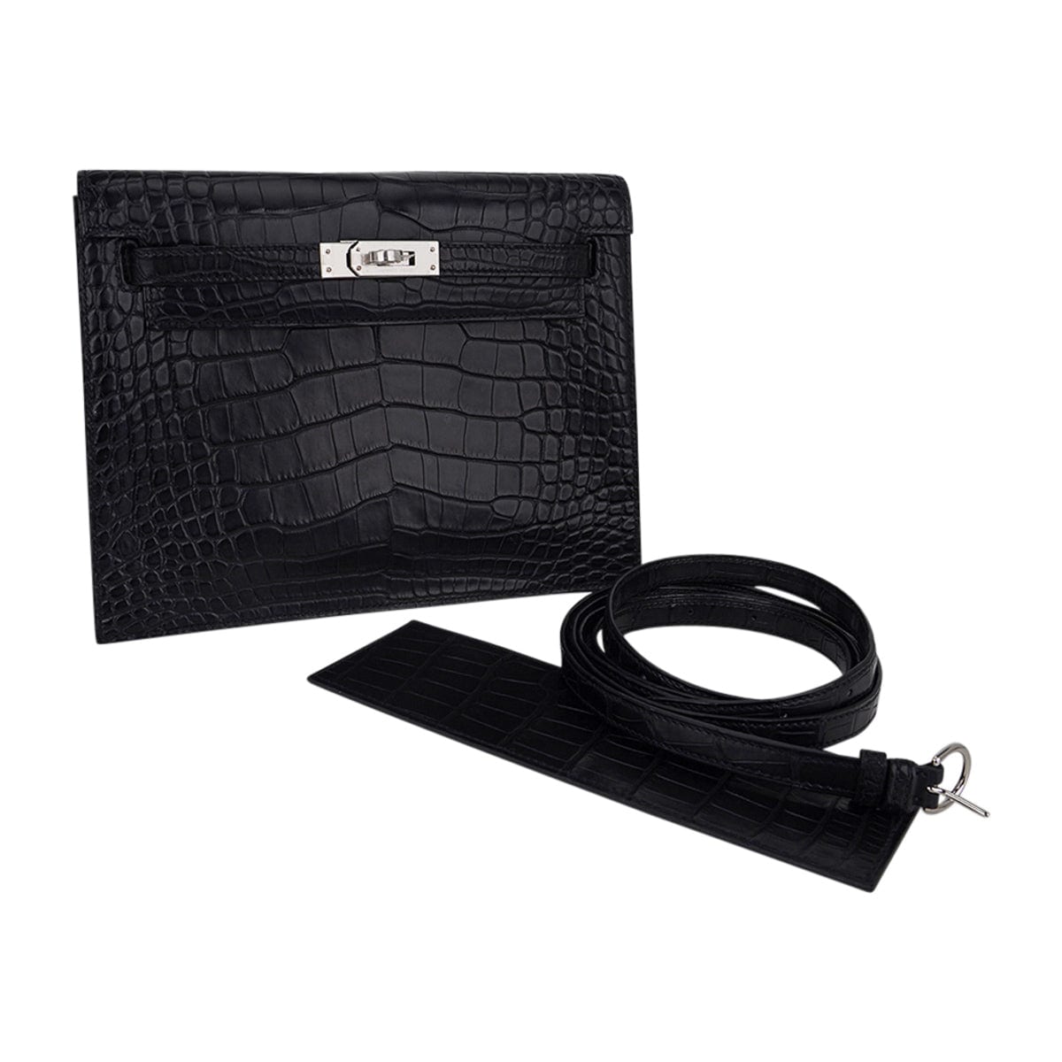 👜Limited Edition Kelly Danse Bag Matte Black Crocodile