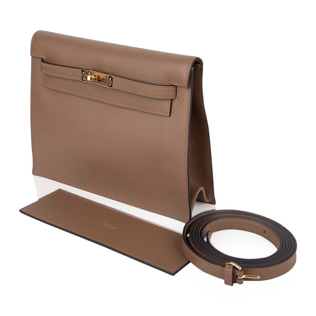 👜Kelly Danse Bag Beige de Weimar Swift Gold Hardware