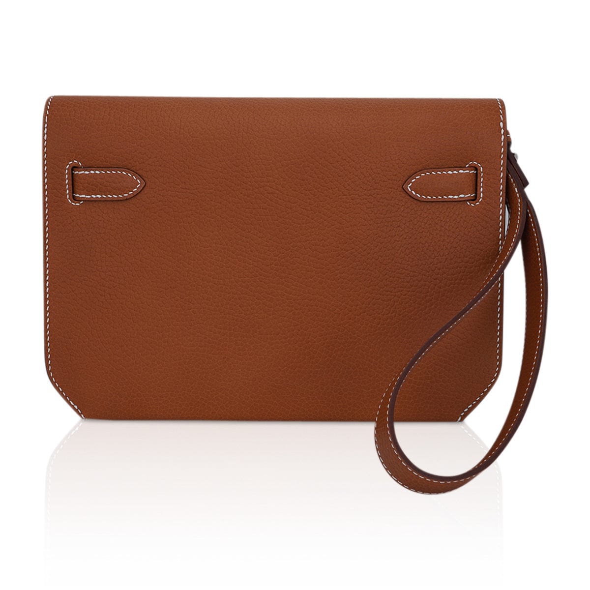 👜Kelly Depeches 25 Pouch Fauve Galop D’Vache Palladium Hardware