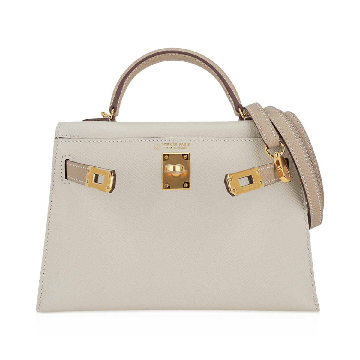 👜Special Order HSS Mini Kelly 20 Sellier Bag Nata and Trench Epsom Leather with Gold Hardware