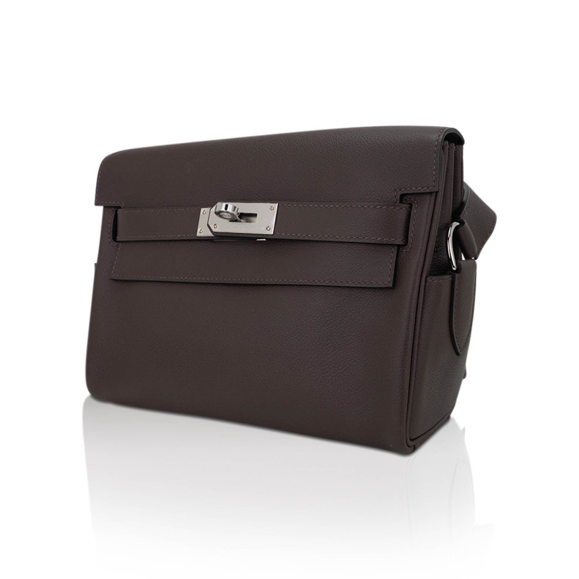 👜Kelly Messenger 25 Bag Ecorce Evercolor Leather with Palladium Hardware