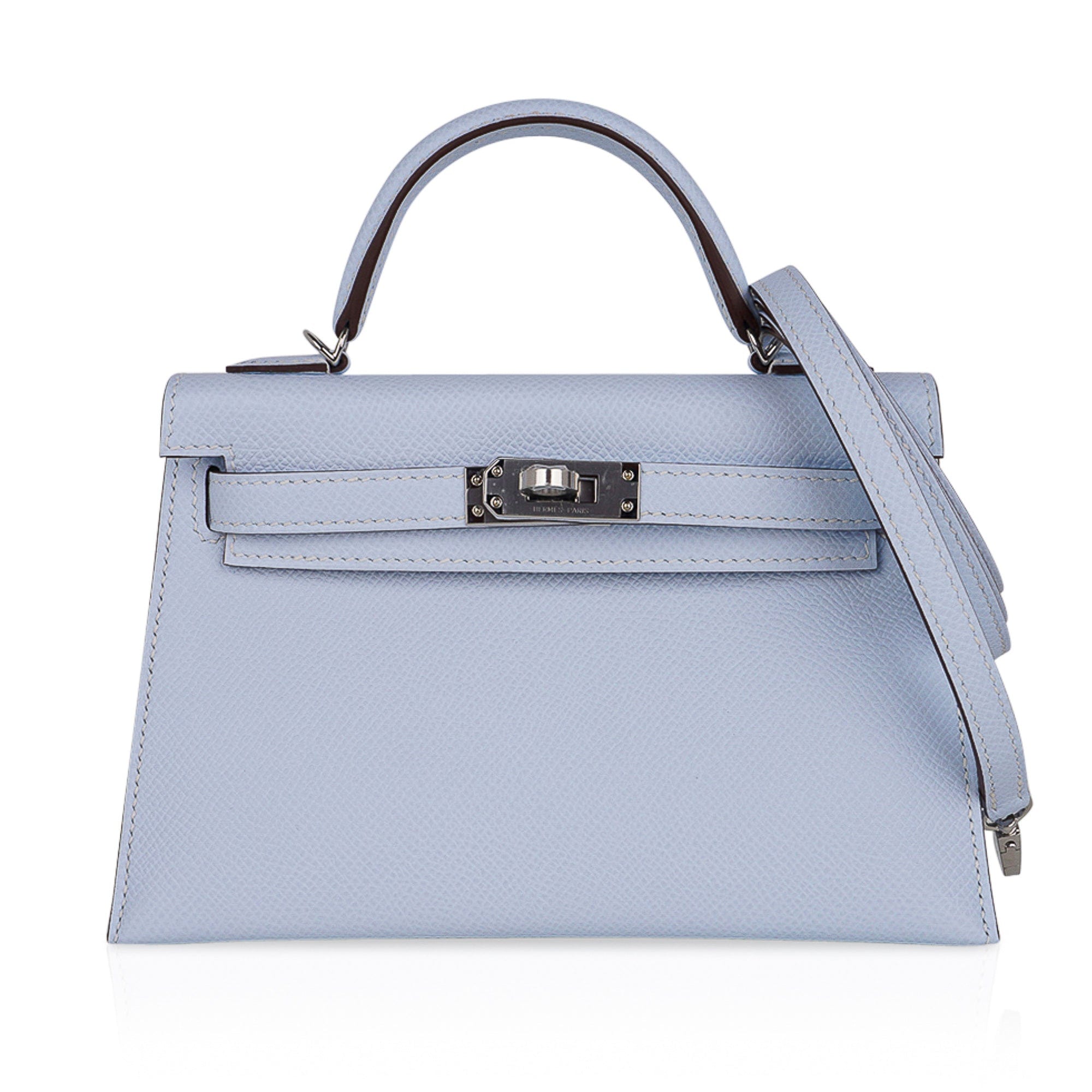 👜Kelly 20 Mini Sellier Bag Blue Brume Epsom Leather Gold Hardware