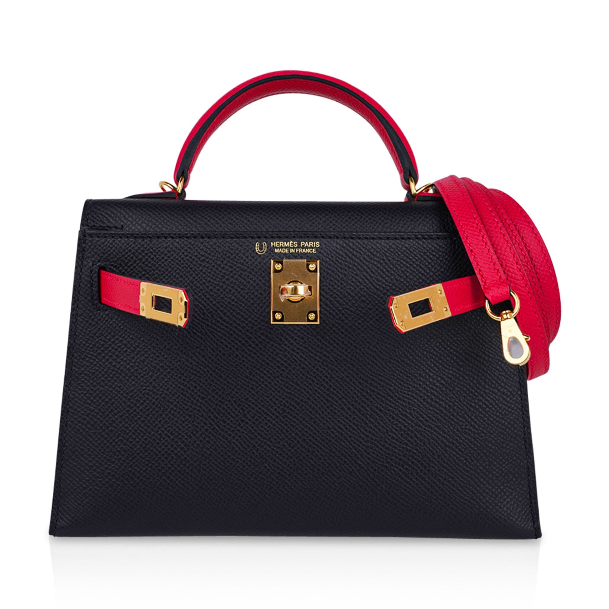 👜Kelly 20 Sellier Mini HSS Bag Black / Rose Extreme Epsom Gold Hardware