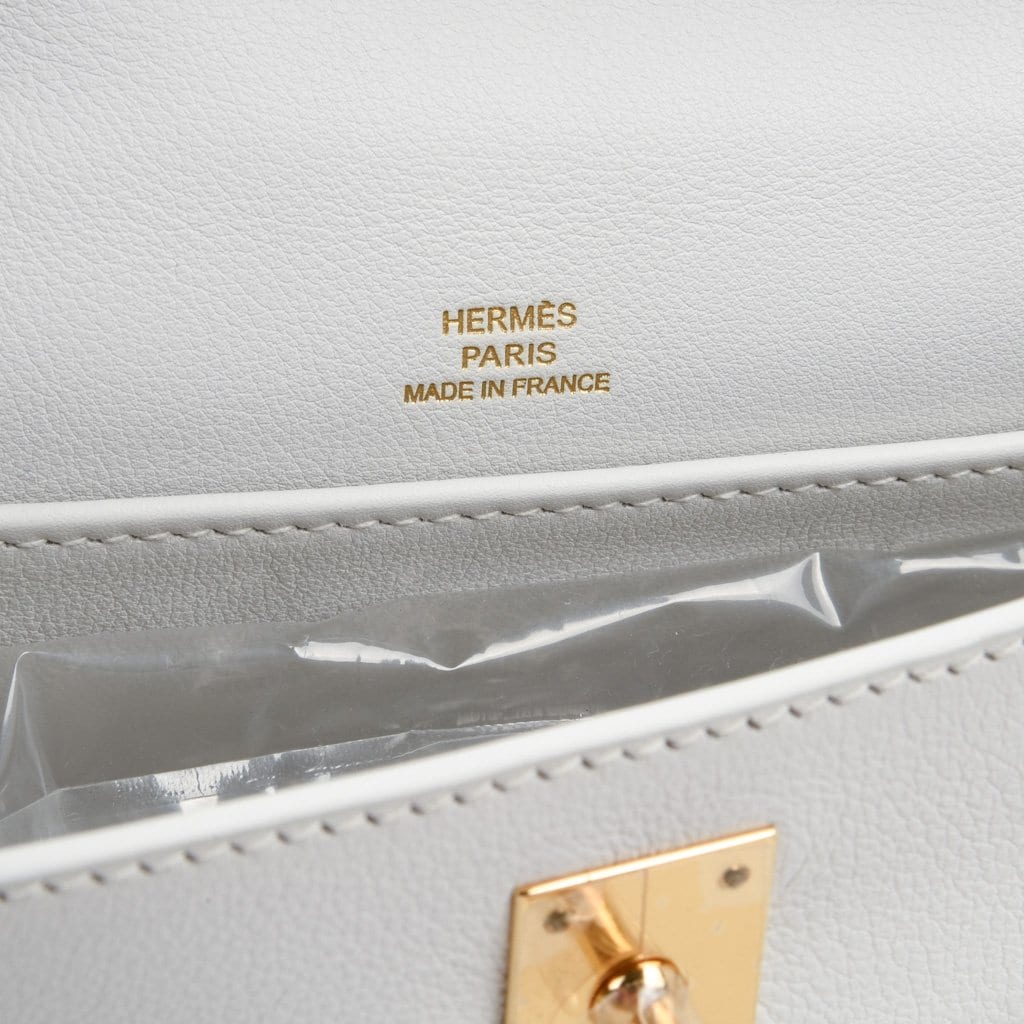 👜Kelly Pochette Clutch Bag Very Rare White Gold Hardware