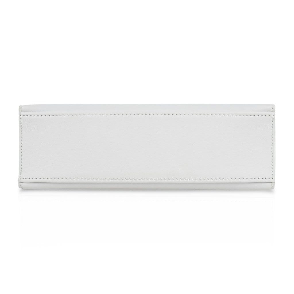 👜Kelly Pochette Clutch Bag Very Rare White Gold Hardware