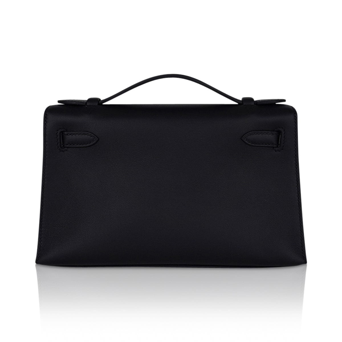 👜Kelly Pochette Bag Black Rose Gold Hardware Clutch