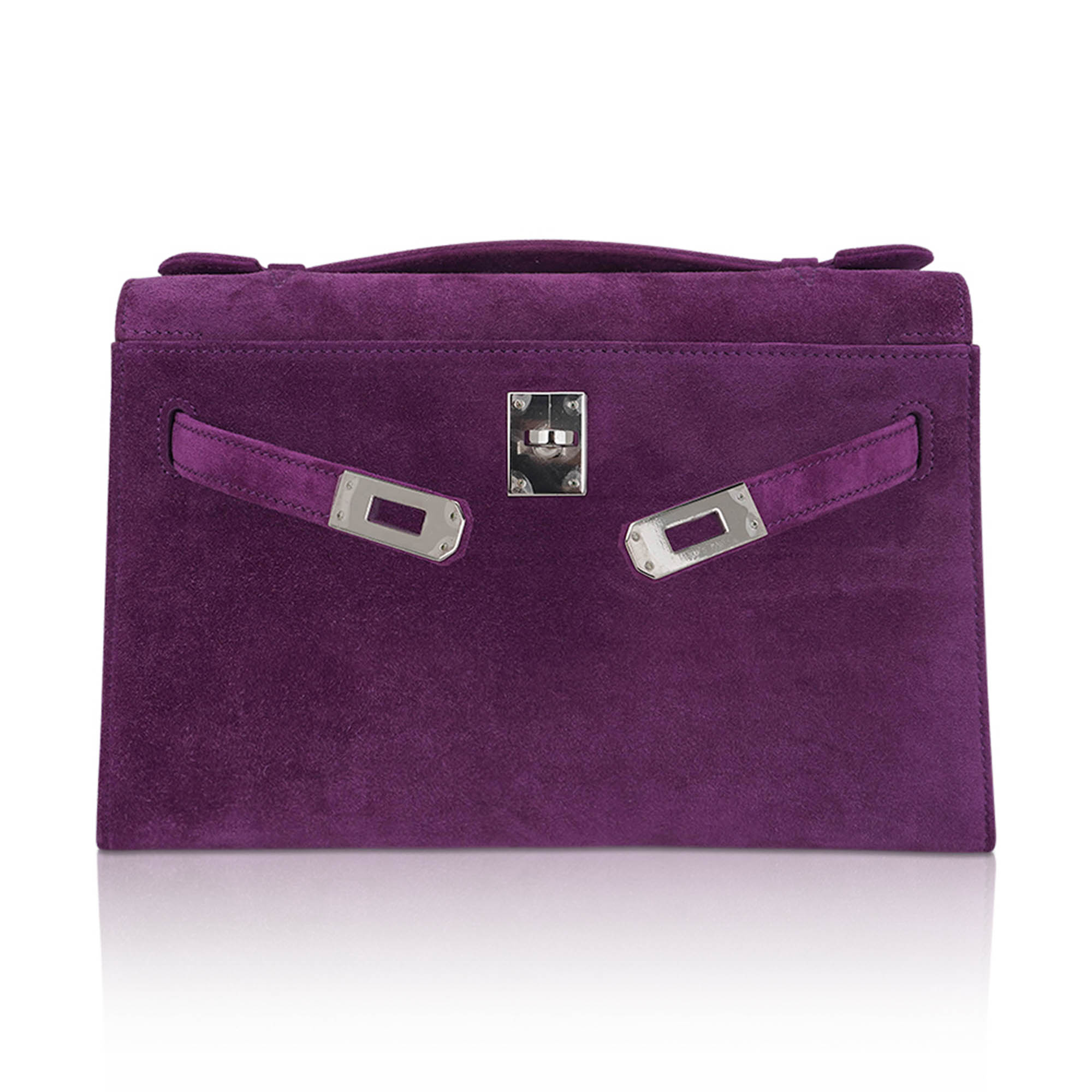 👜Limited Edition Kelly Pochette Violet Doblis Clutch Bag with Palladium Hardware