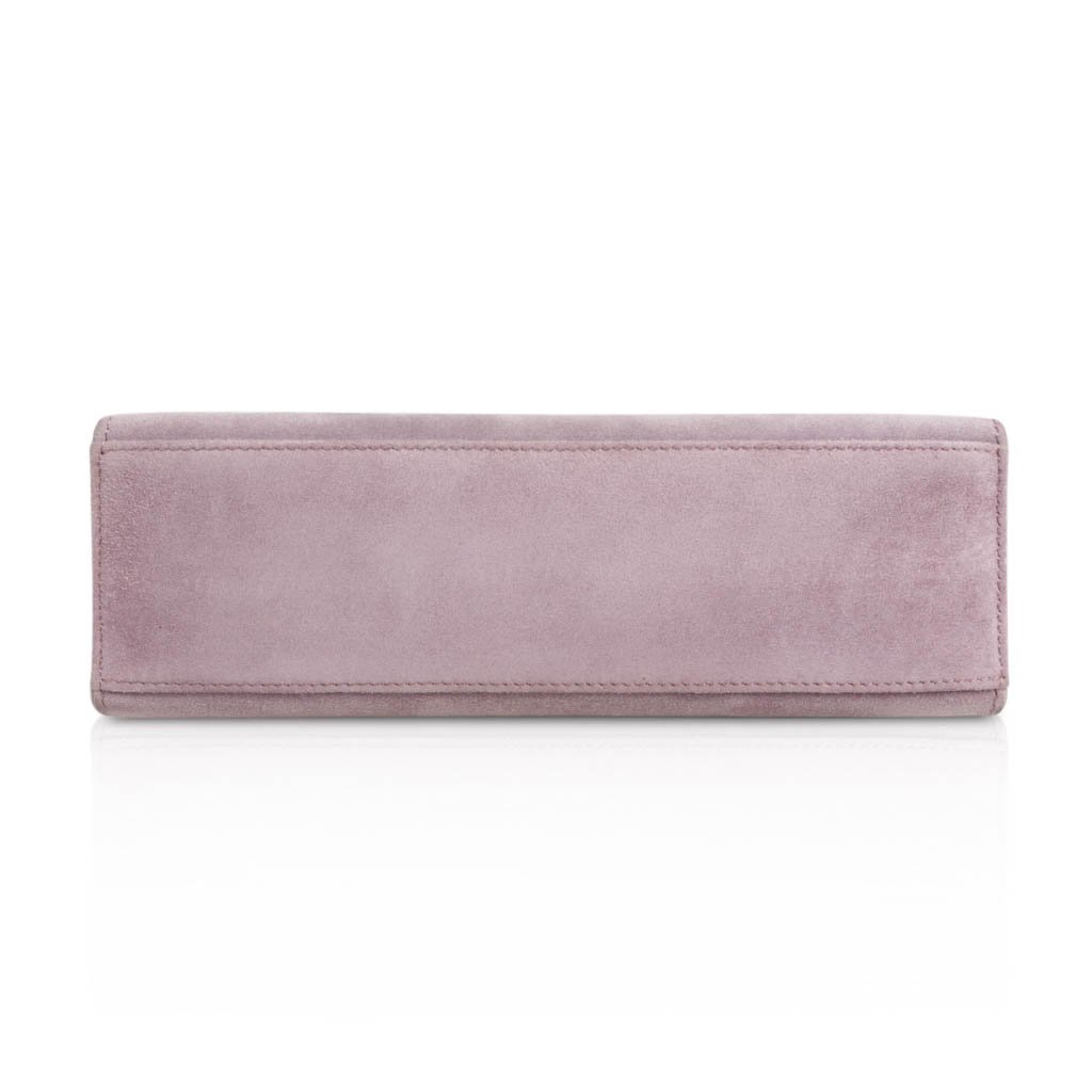 👜Kelly Pochette Lilac Doblis Suede Palladium
