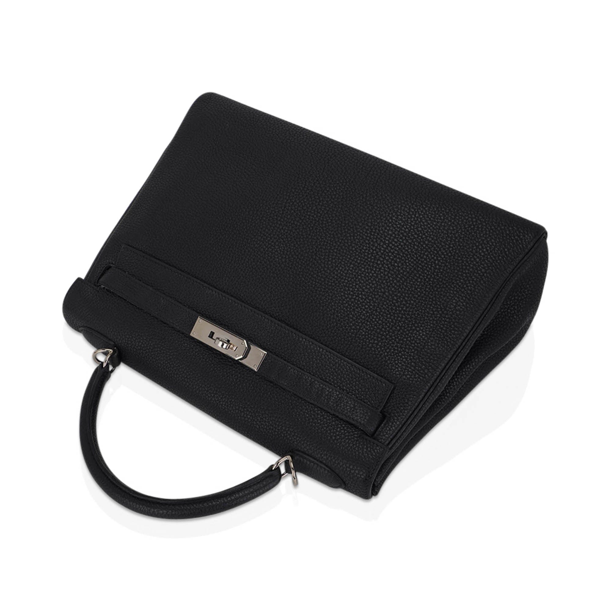 👜Kelly 32 Retourne Bag Black Togo Leather with Palladium Hardware