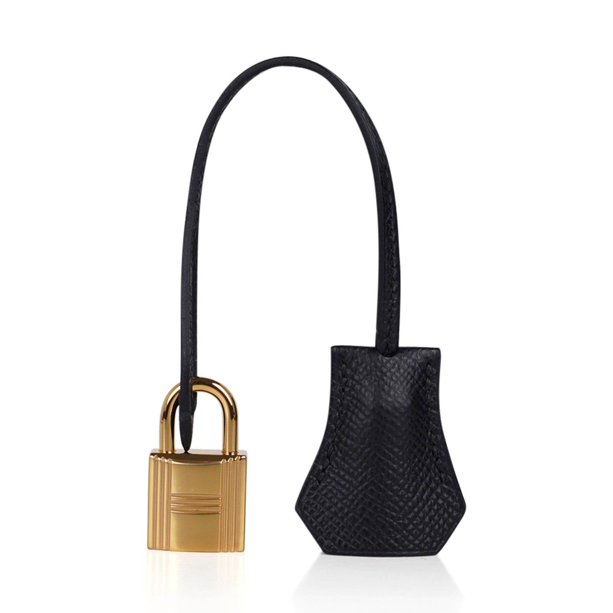 👜Kelly Sellier 25 Bag Black Epsom Gold Hardware New