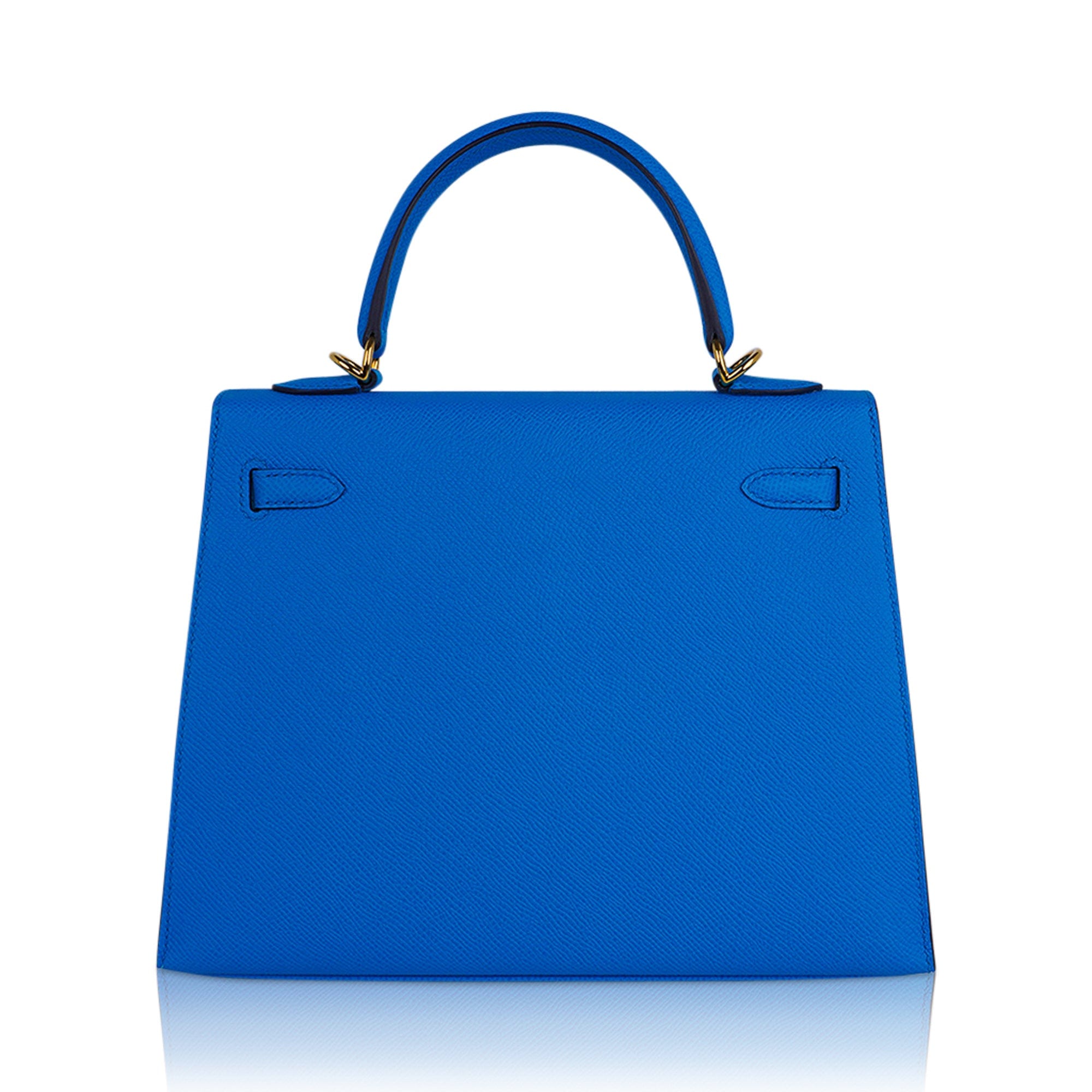 👜Kelly 25 Sellier Bag Blue Frida Epsom Leather with Gold Hardware