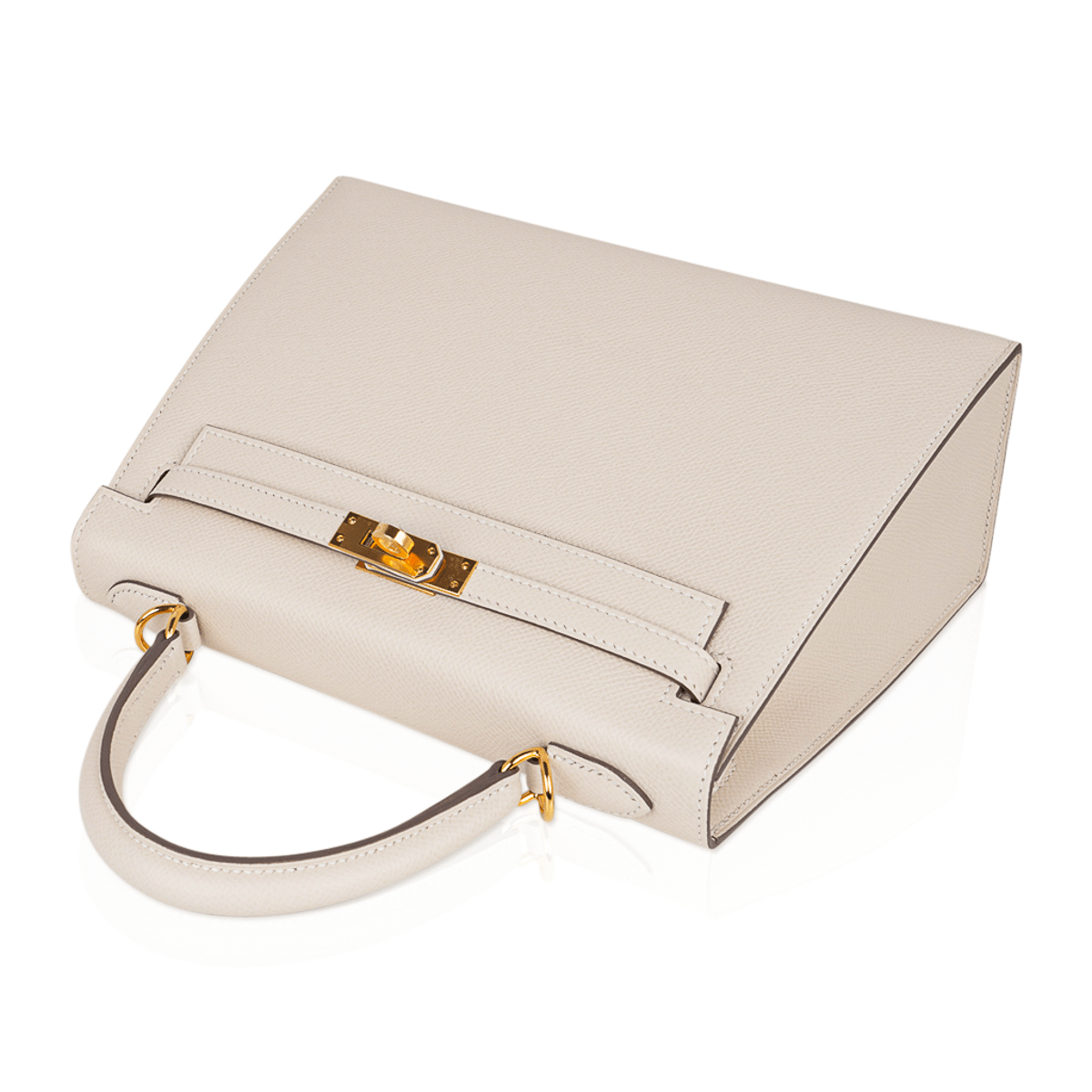 👜Kelly 25 Sellier Bag Craie Epsom Leather with Gold Hardware