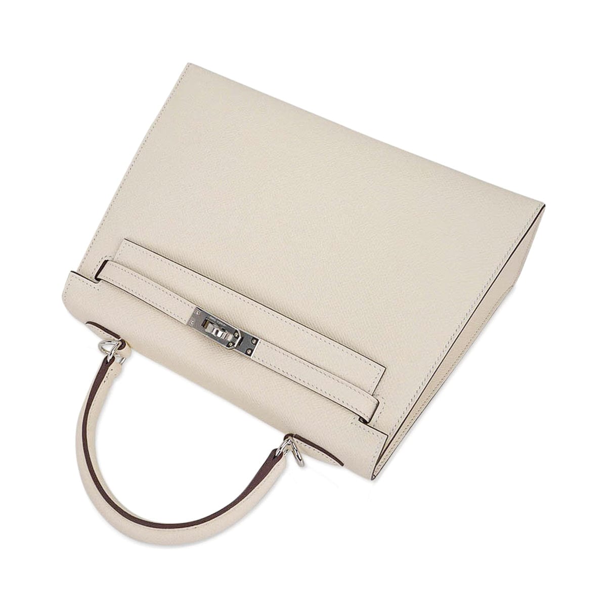 👜Kelly 25 Sellier Bag Nata Epsom Leather with Palladium Hardware