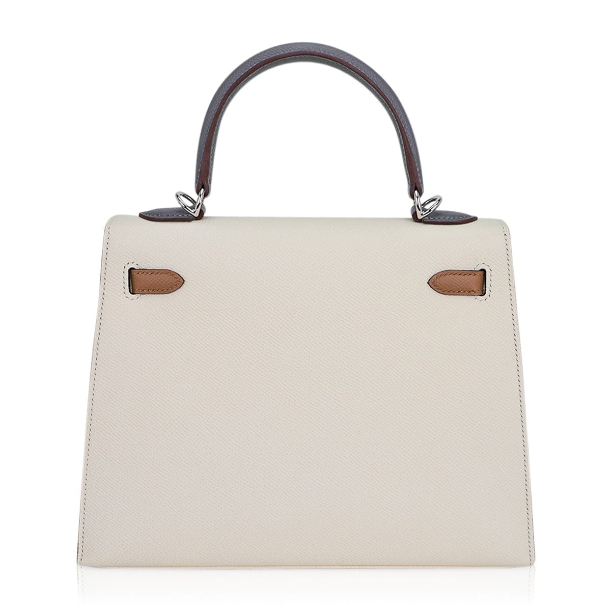 👜Kelly Sellier 25 Bag Nata Chai & Gris Meyer Epsom Leather with Palladium Hardware