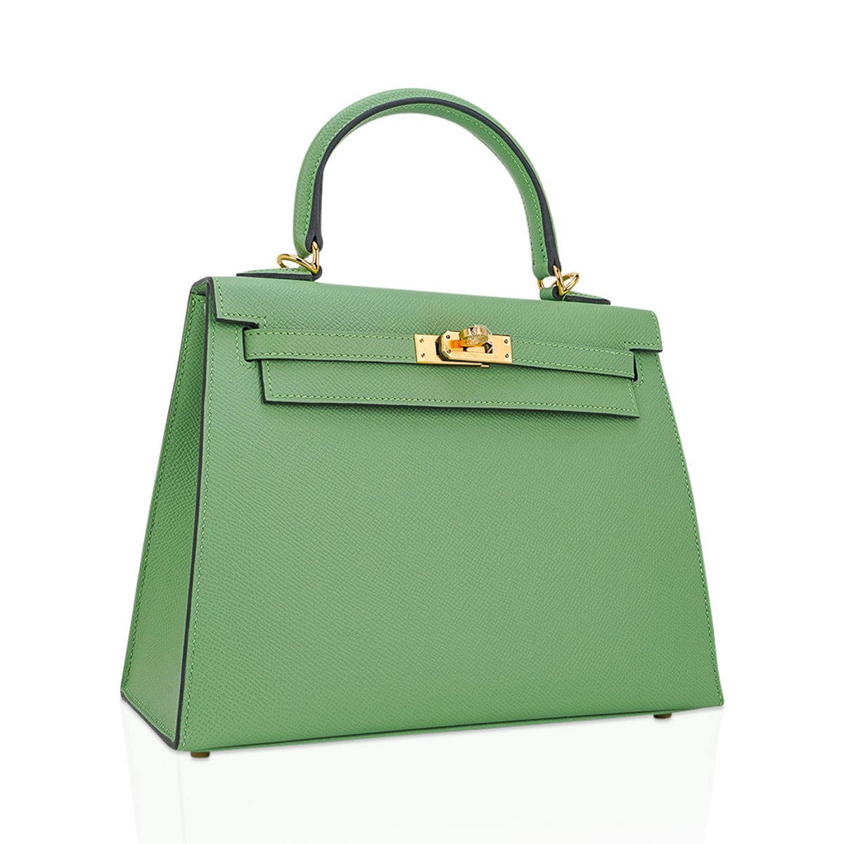 👜Kelly 25 Sellier Bag Vert Criquet Epsom Leather with Gold Hardware