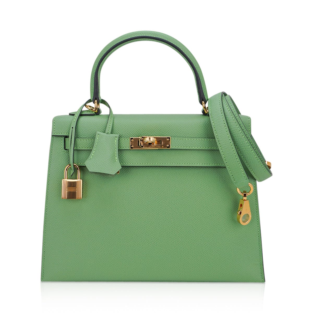 👜Kelly 25 Sellier Bag Vert Criquet Epsom Leather with Gold Hardware