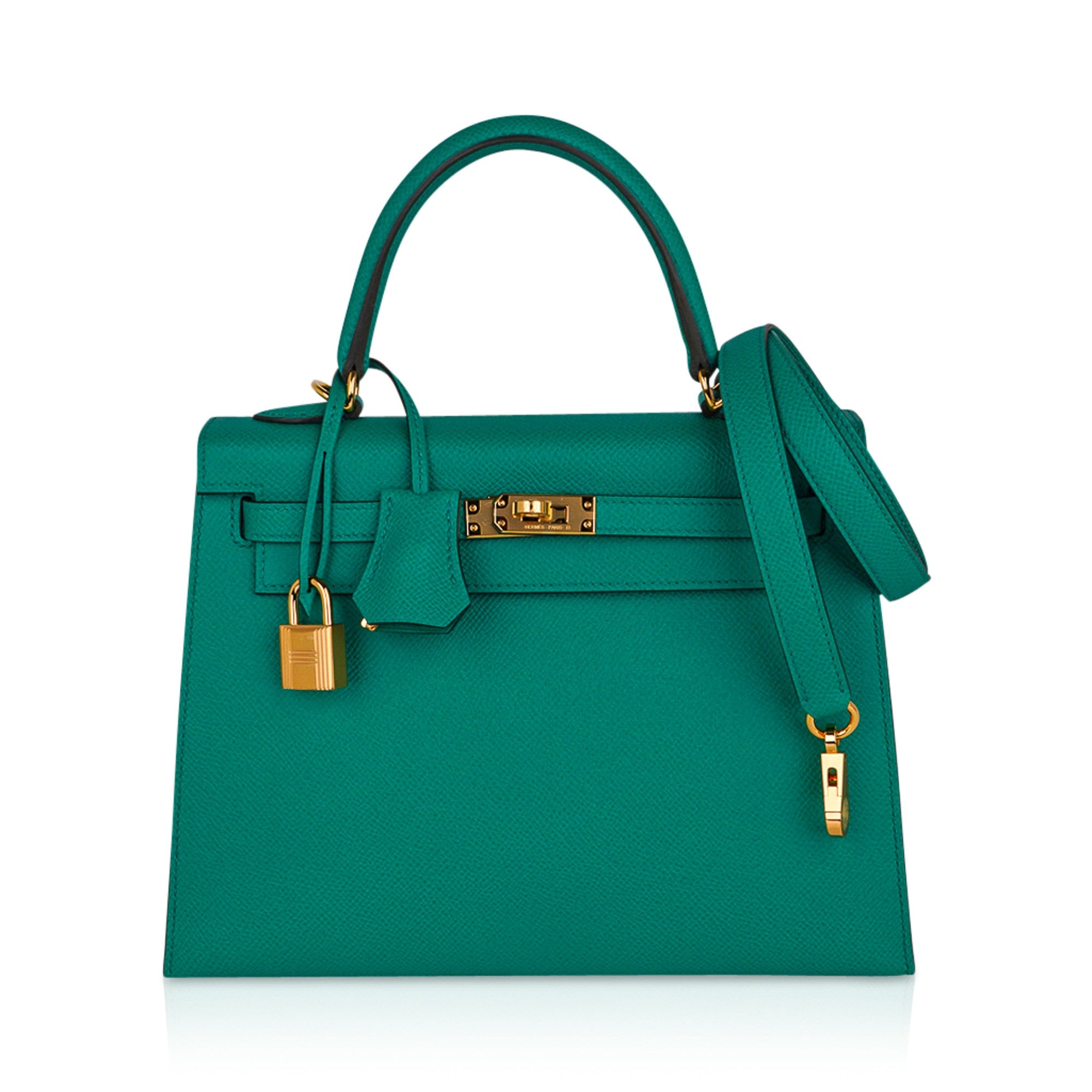 👜Kelly 25 Sellier Bag Jade Epsom Leather with Gold Hardware