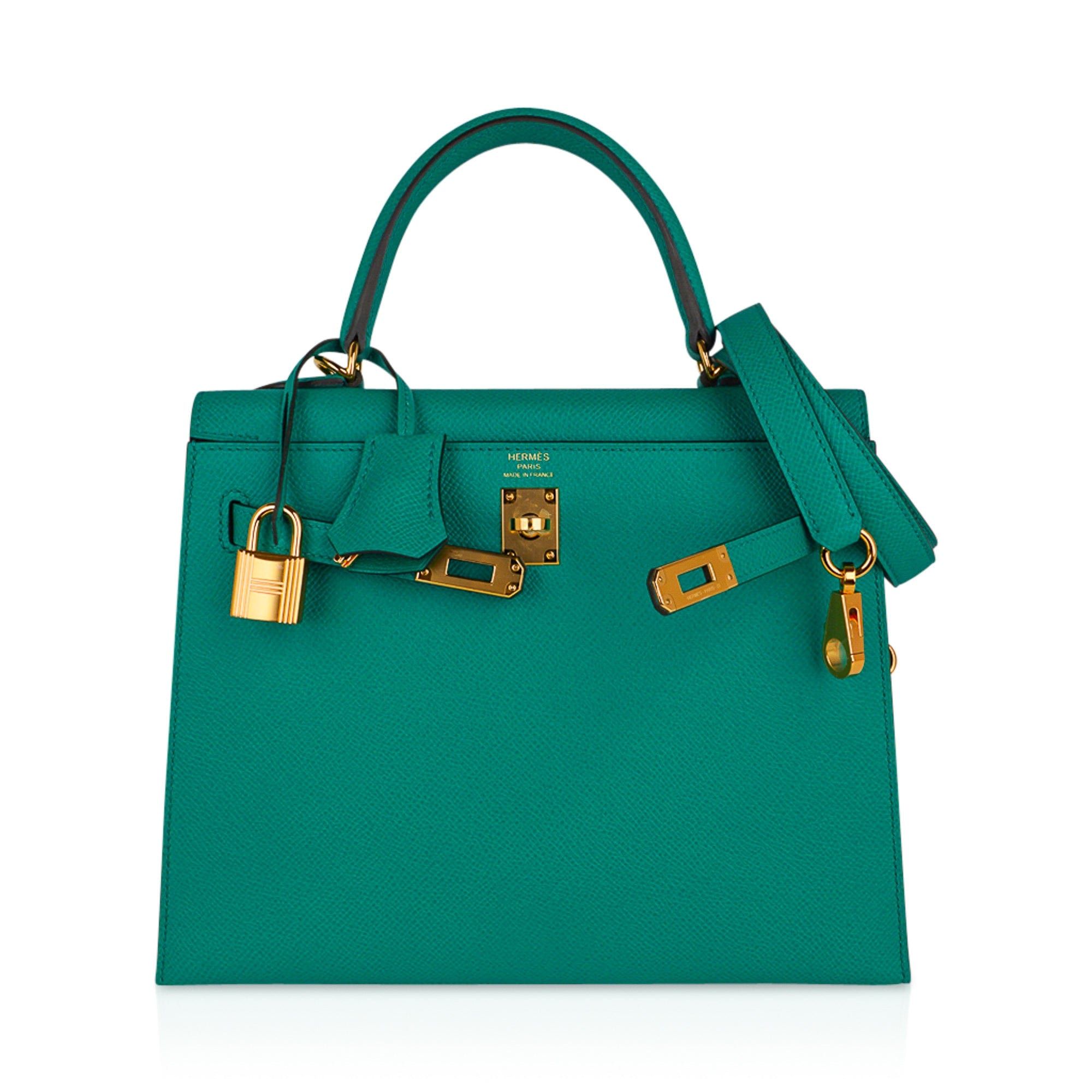 👜Kelly 25 Sellier Bag Jade Epsom Leather with Gold Hardware