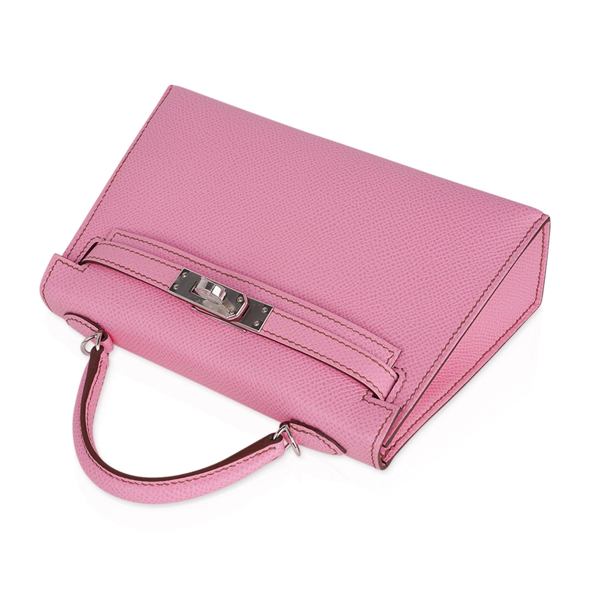👜Mini Kelly 20 Sellier Bag in 5P Pink Bubblegum Epsom Leather with Palladium Hardware