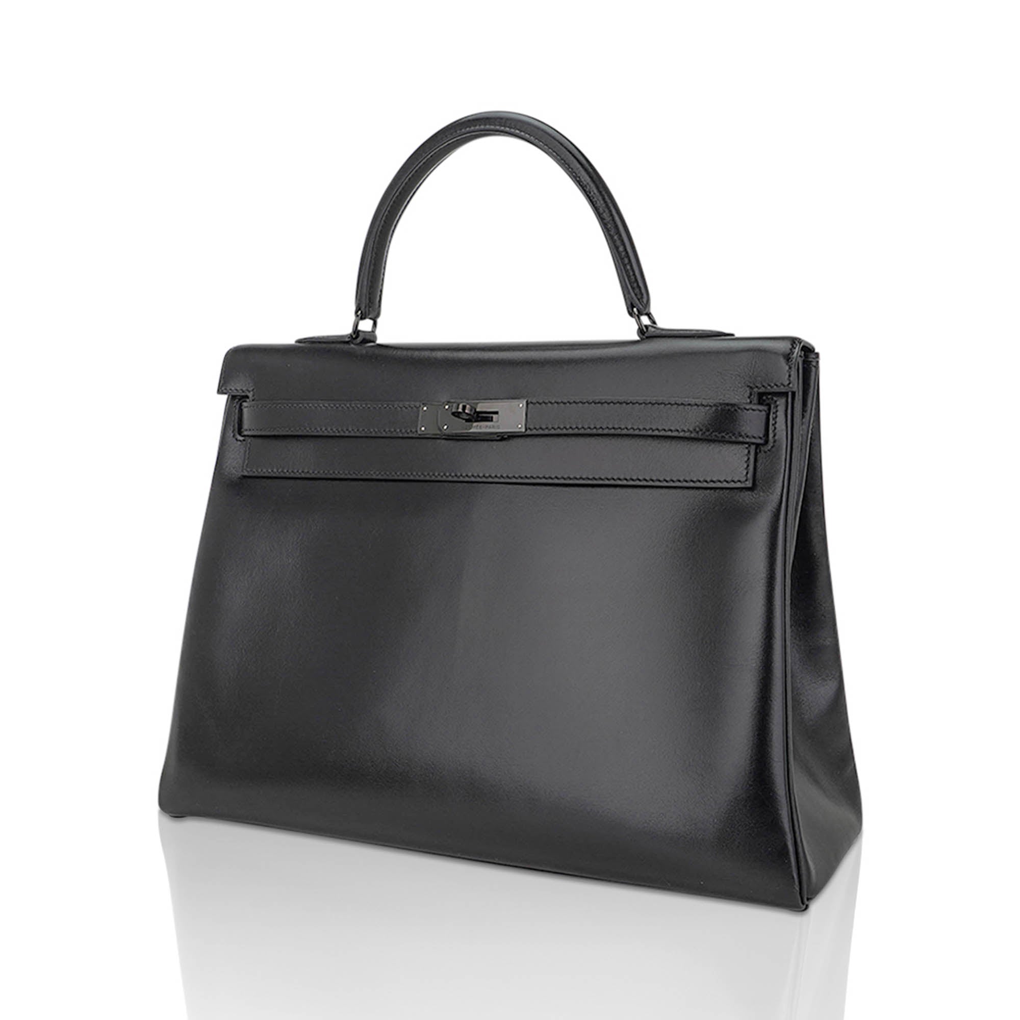 👜Limited Edition Kelly 32 Bag So Black Box Leather