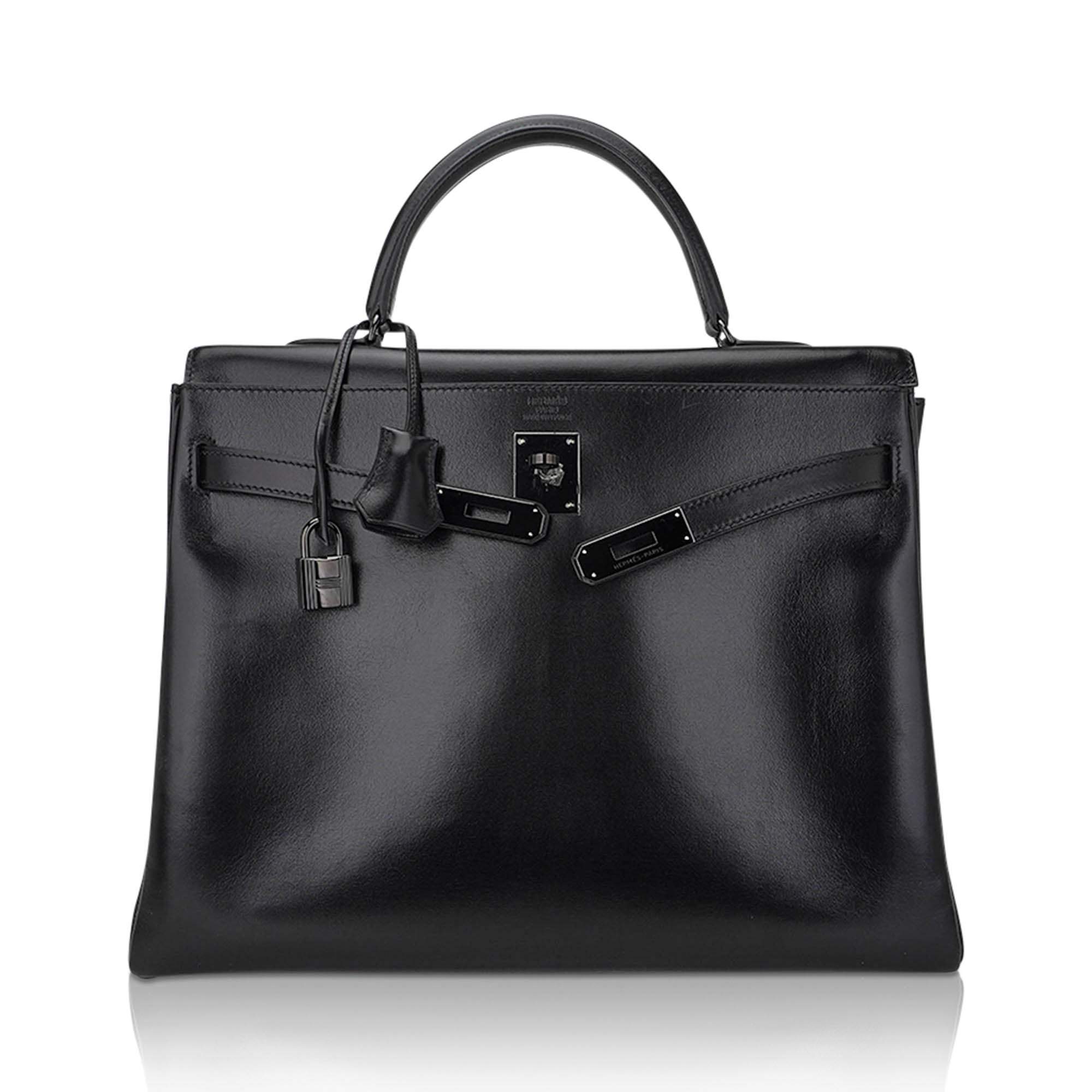 👜Limited Edition Kelly 32 Bag So Black Box Leather