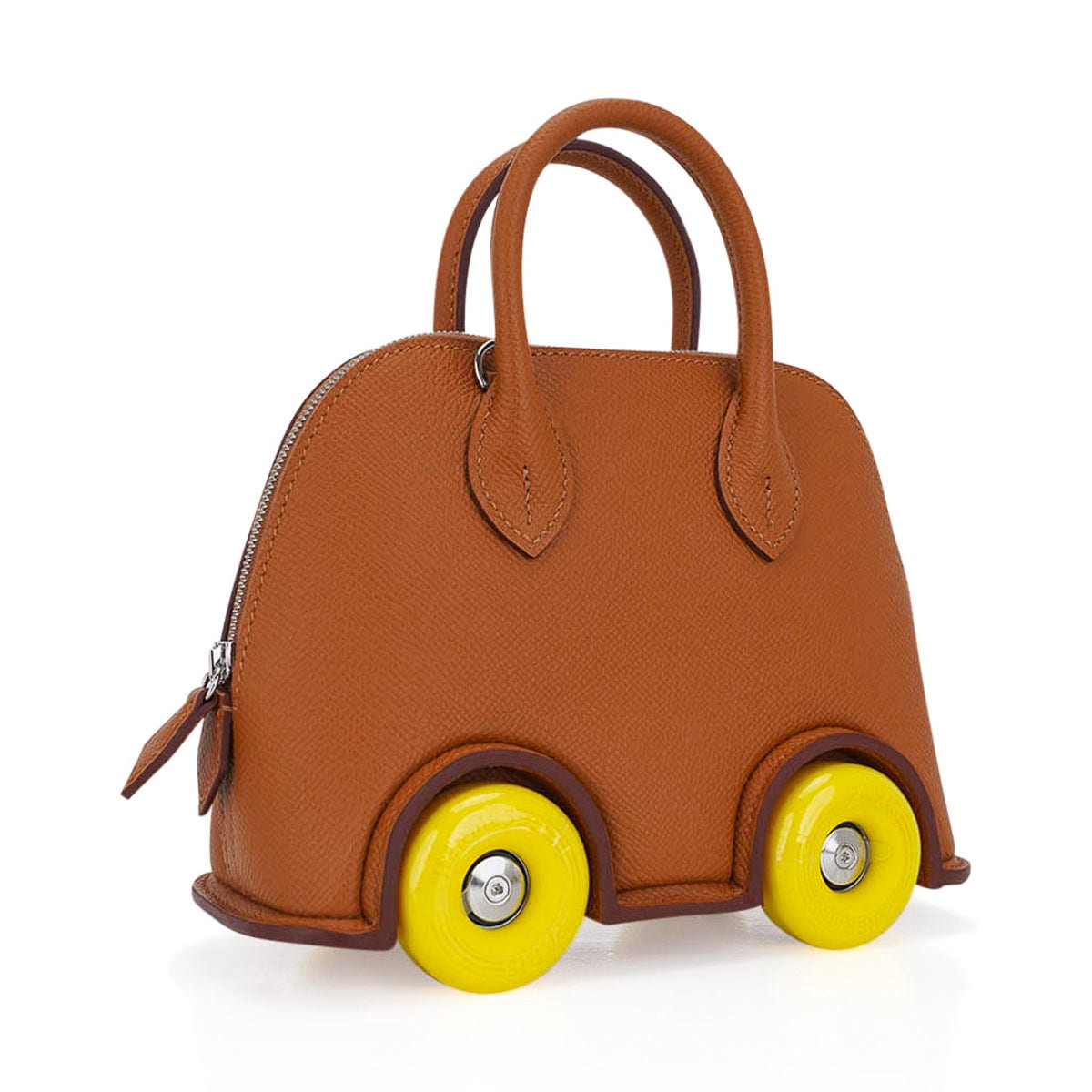 👜Limited Edition Mini Bolide 1923 Bag On Wheels Gold Togo Leather with Palladium Hardware