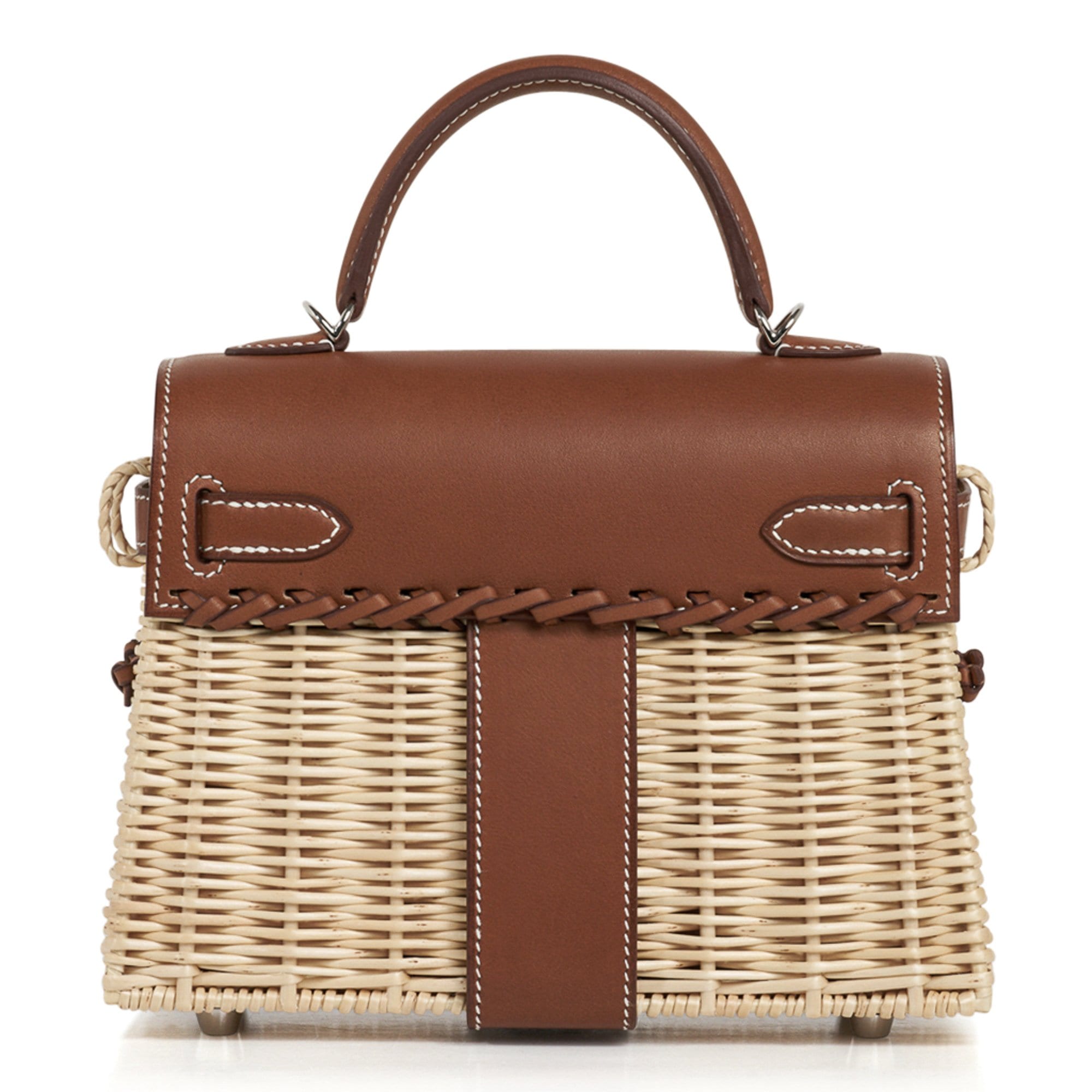 👜Mini Kelly 20 Bag Picnic Barenia & Osier
