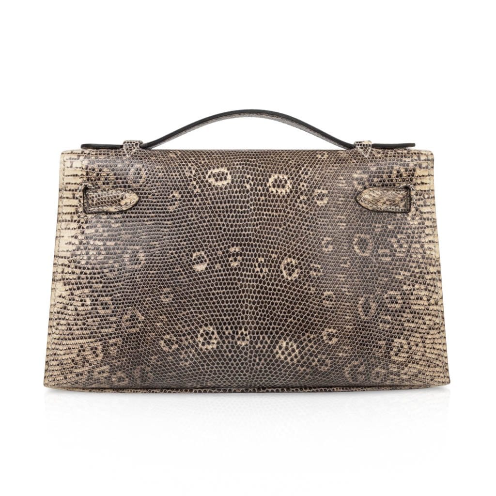 👜Kelly Pochette Bag Ombre Lizard Clutch Palladium Hardware Very Rare