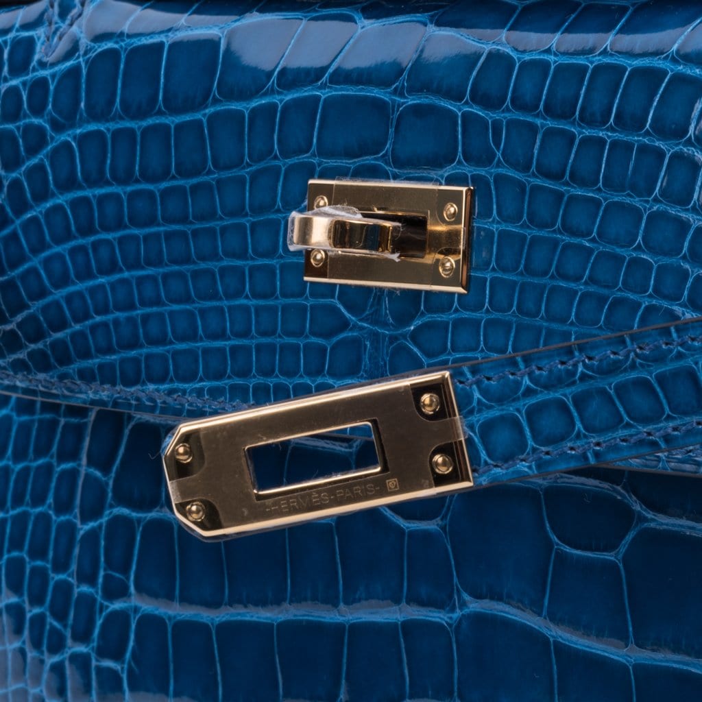 👜Kelly Pochette Mykonos Alligator Gold Hardware