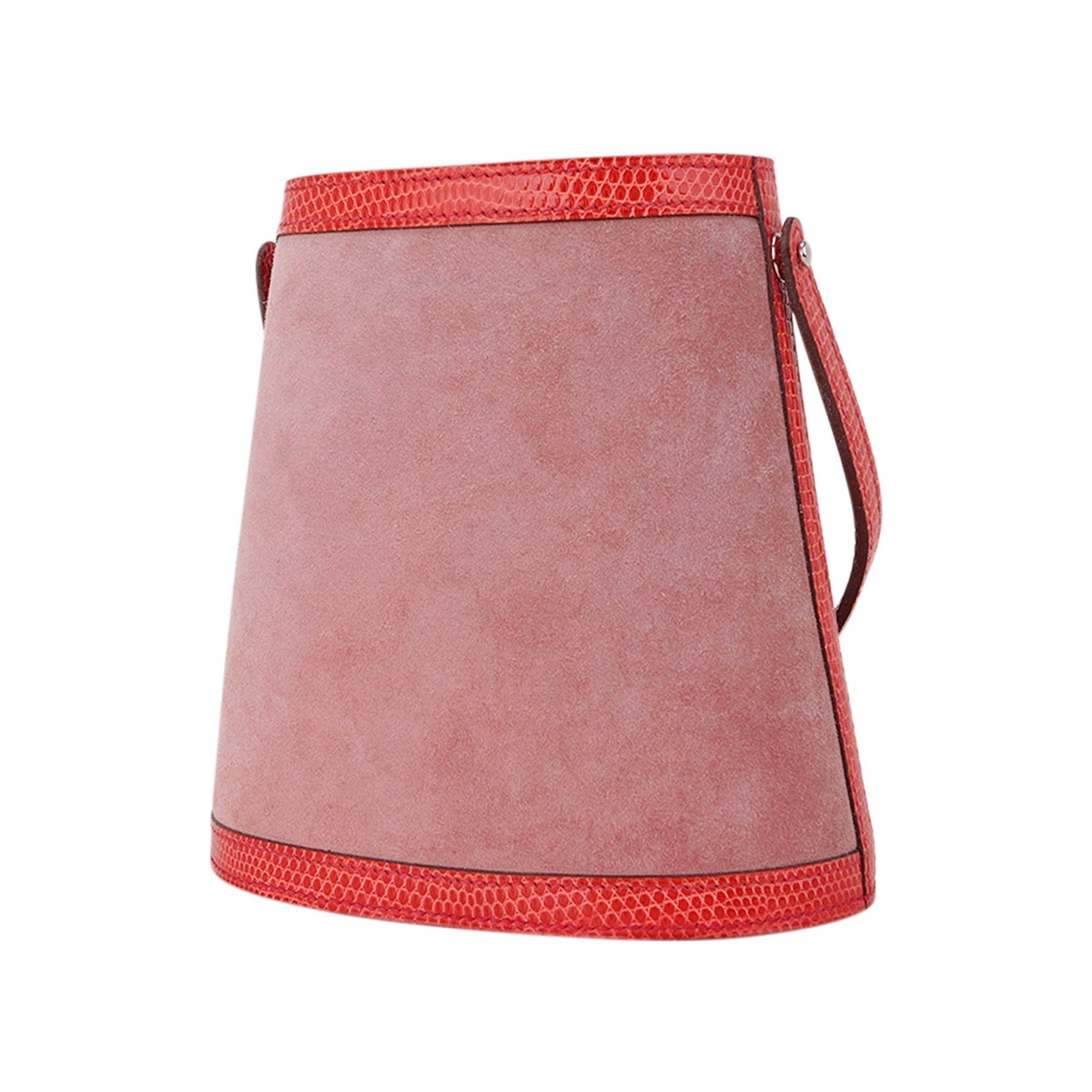 👜Limited Edition Stromboli Bag Rose Indien Doblis Rose Azalee Lizard with Sterling Silver Lid