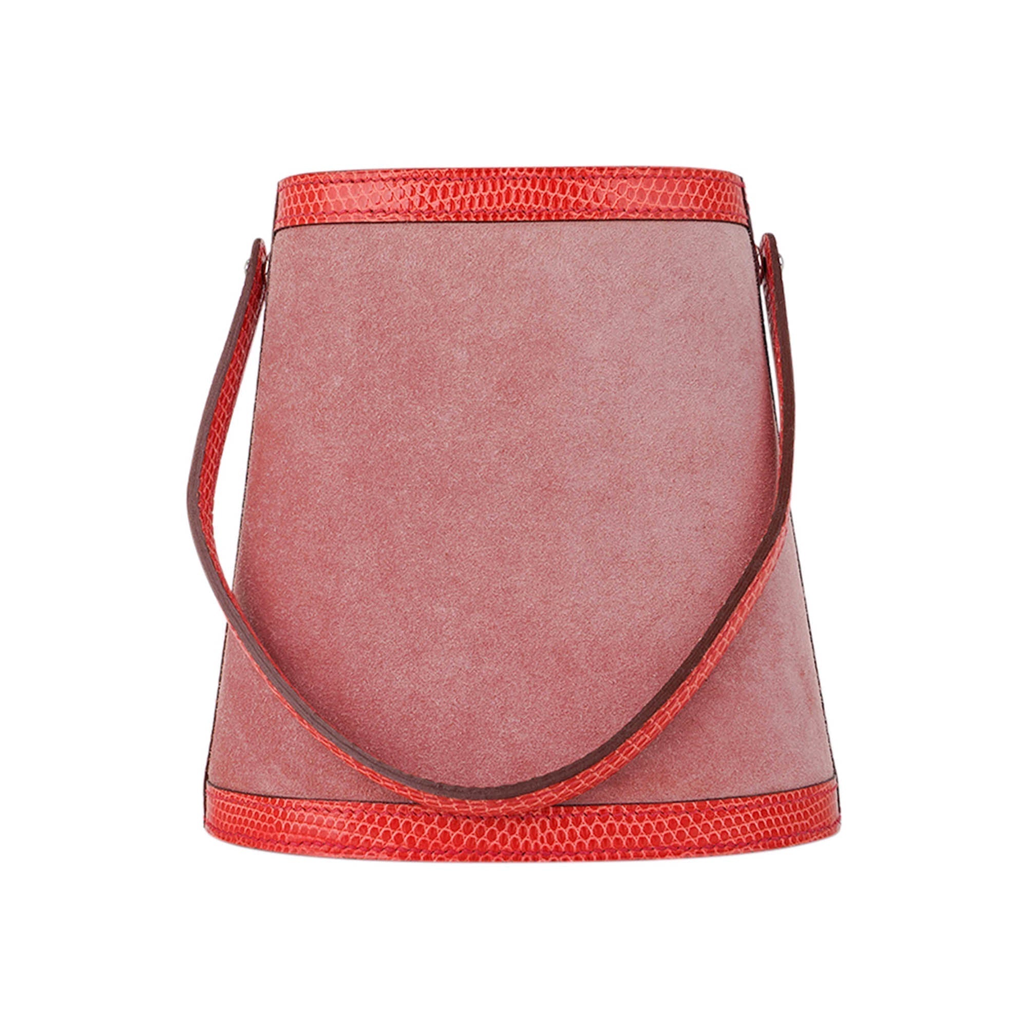 👜Limited Edition Stromboli Bag Rose Indien Doblis Rose Azalee Lizard with Sterling Silver Lid