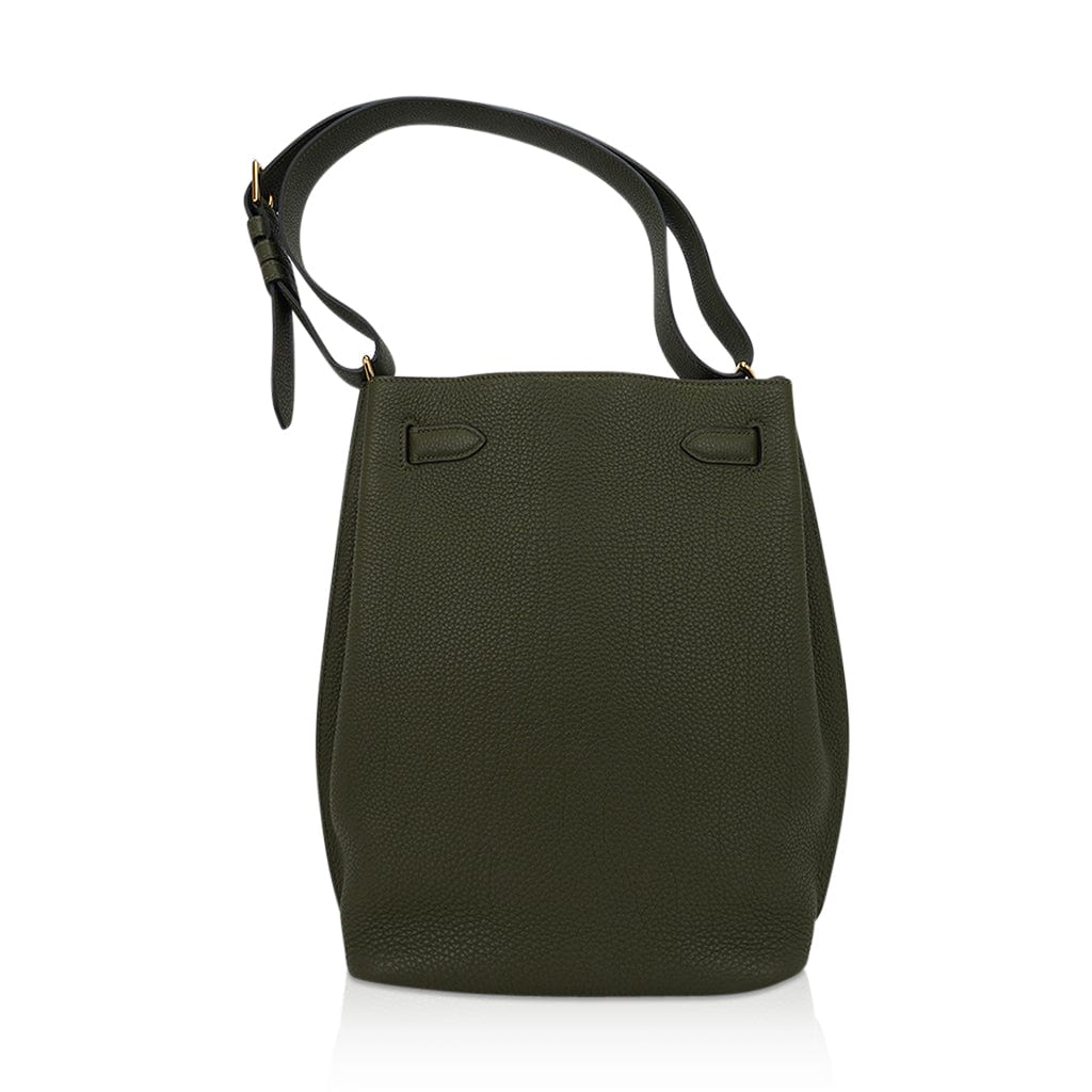 👜So Kelly 22 Vert Veronese Tote Shoulder Bag Gold Hardware Togo Leather