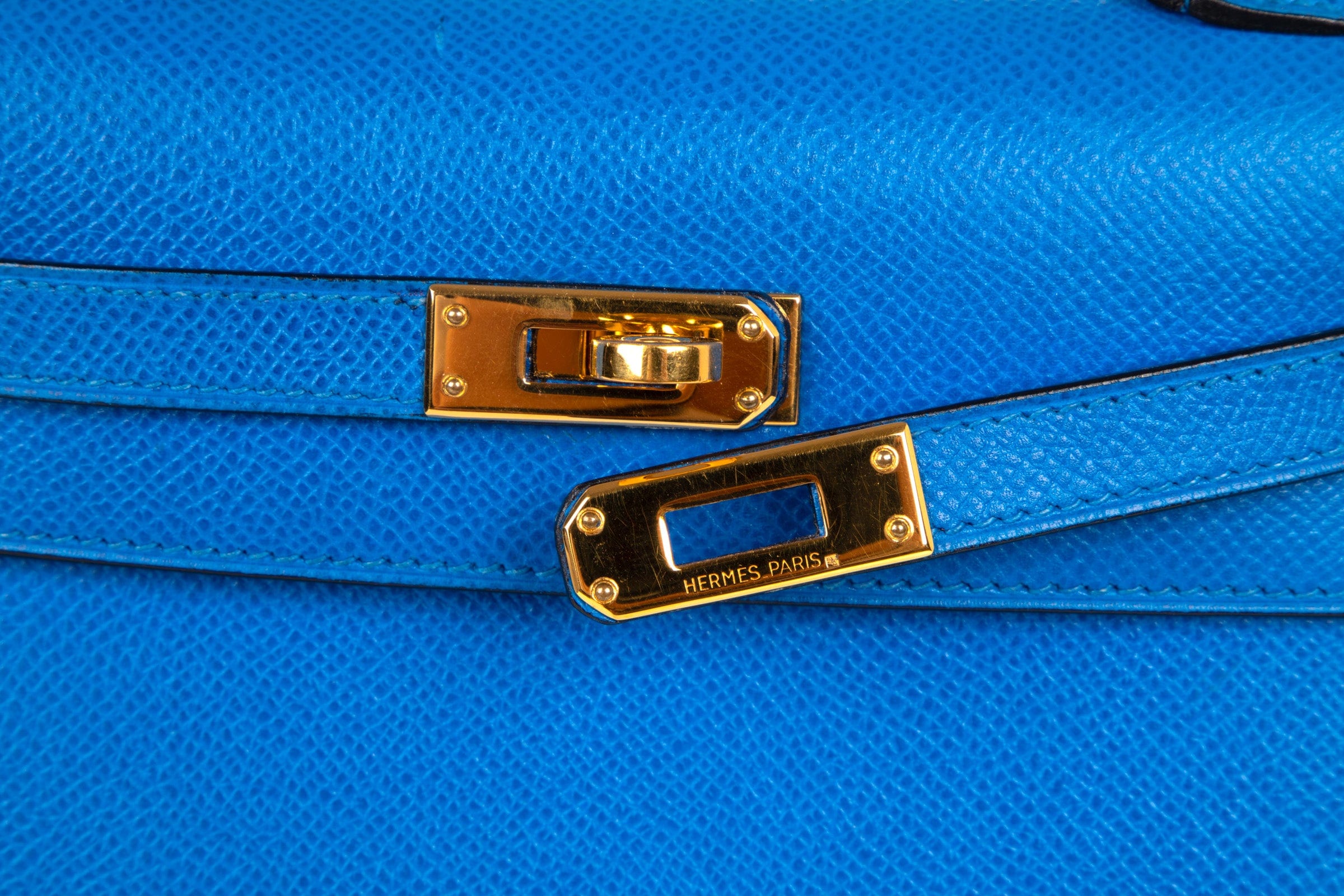 👜Vintage Kelly 20 Sellier Mini Blue de France Courchevel Gold Hardware