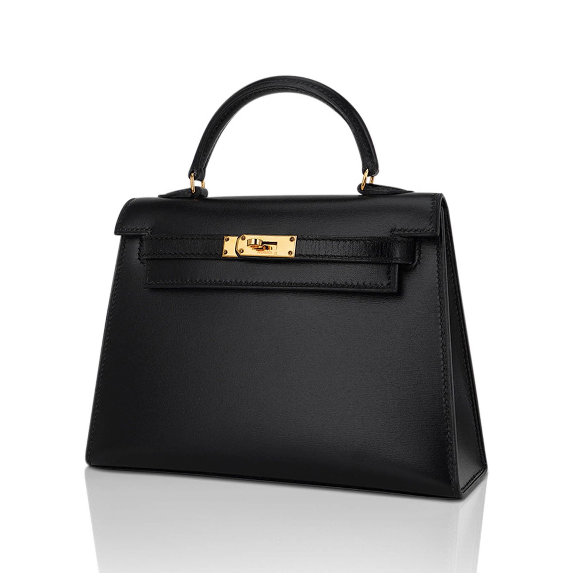👜Vintage Kelly 15 Micro Sellier Bag Black Box Leather with Gold Hardware