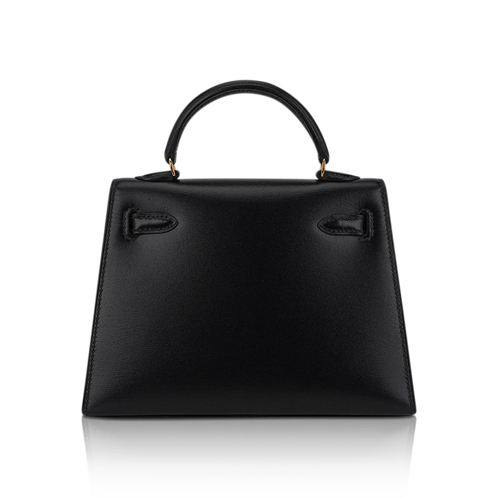 👜Vintage Kelly 15 Micro Sellier Bag Black Box Leather with Gold Hardware