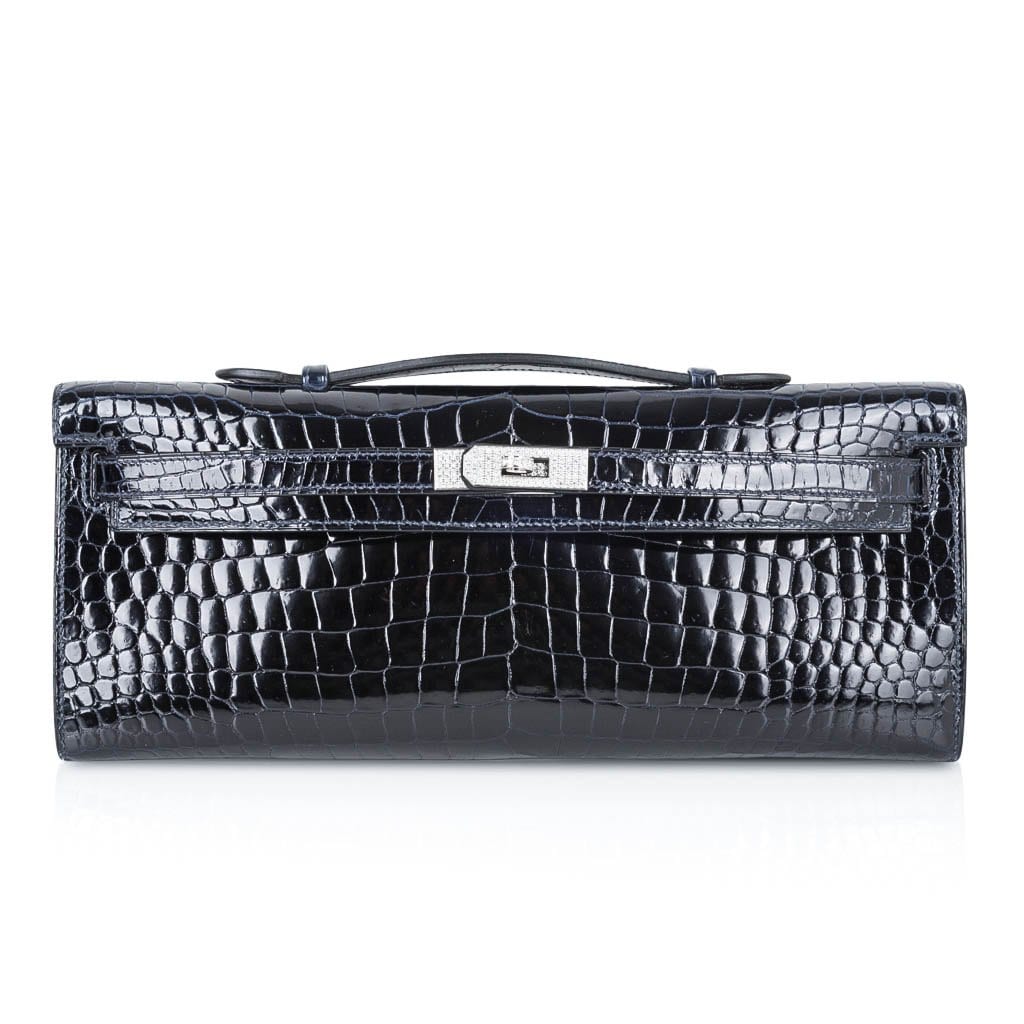 👜Kelly Cut Diamond Blue Marine Crocodile Bag Exquisite Clutch