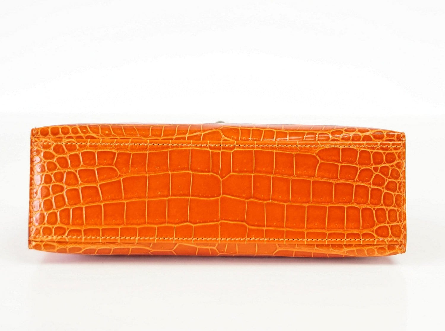 👜Kelly Pochette Clutch Bag Orange Feu Rare in Porosus Crocodile