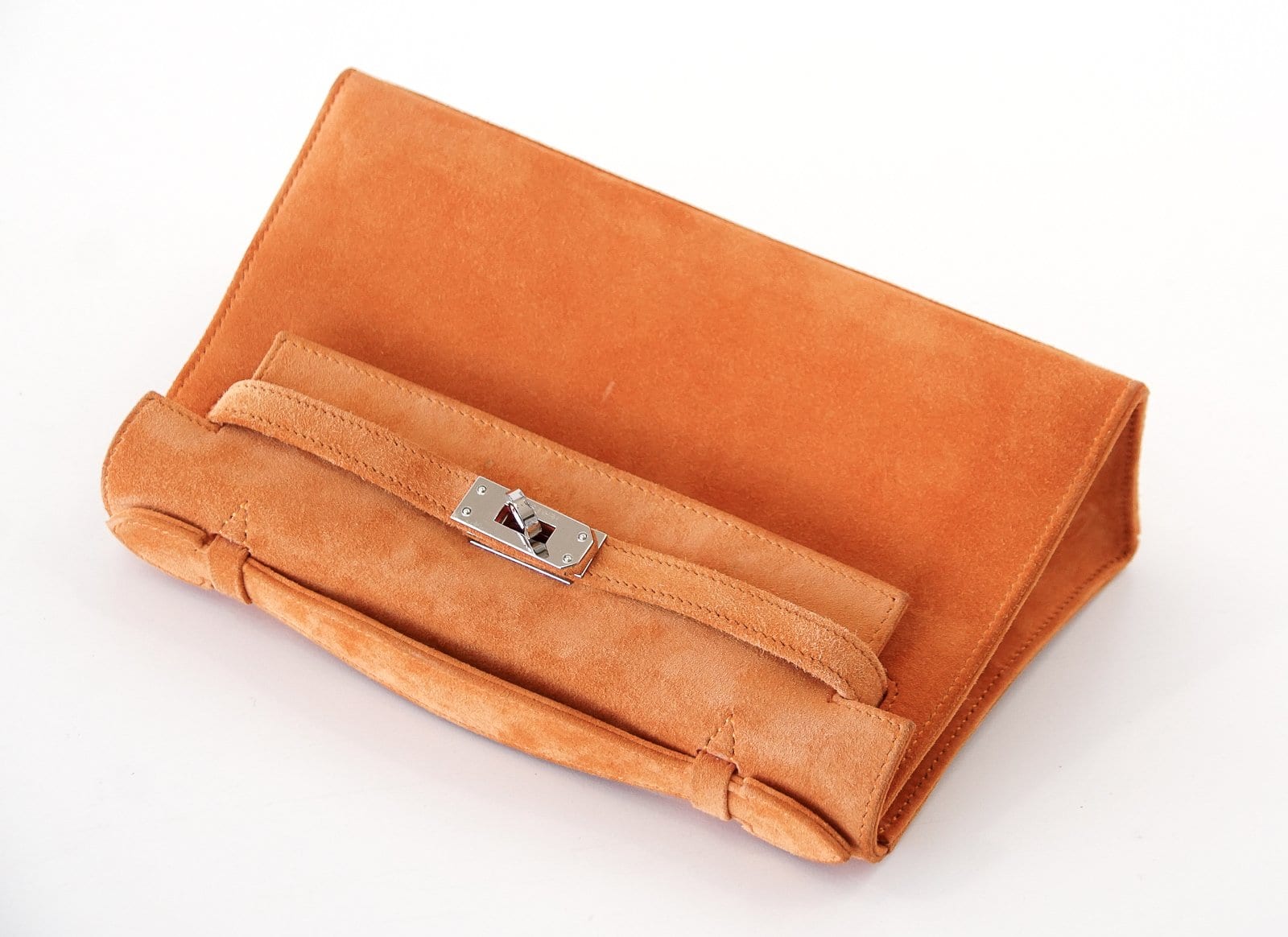 👜Kelly Pochette Rare Orange Doblis Palladium Hardware