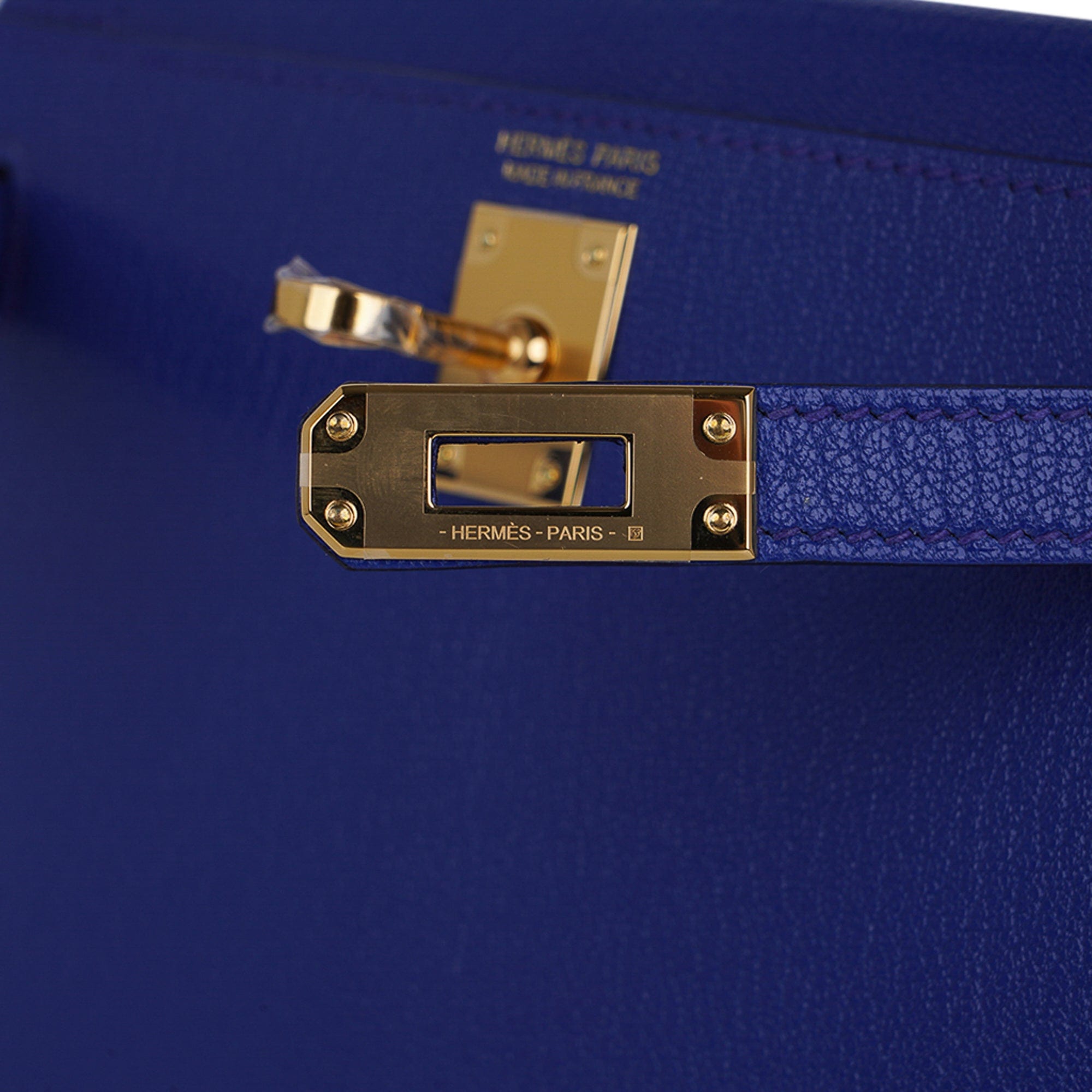 👜Kelly 20 Mini Sellier Bag Blue de Royal Chevre Leather Gold Hardware