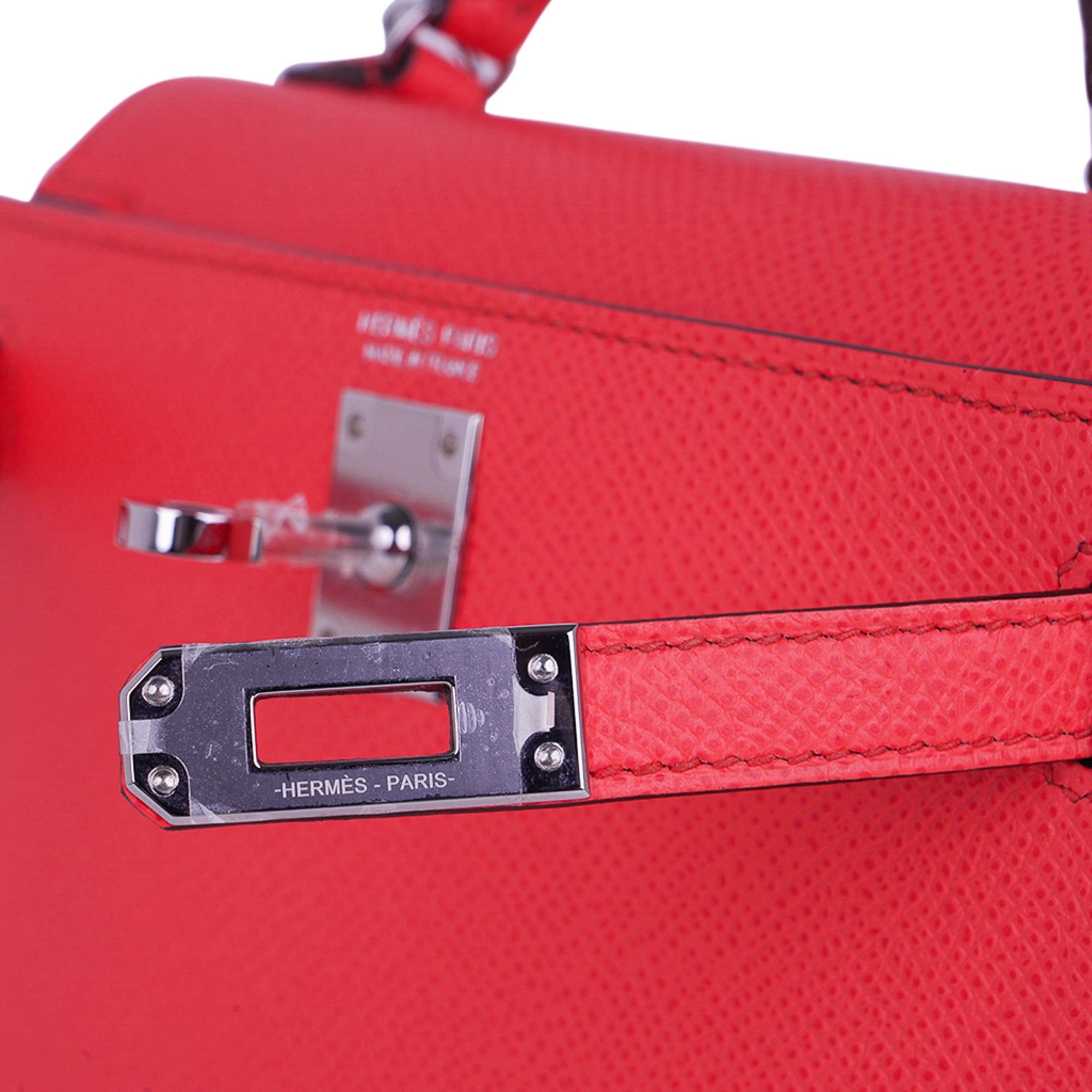 👜Mini Kelly 20 Bag Sellier Rose Texas Epsom with Palladium Hardware