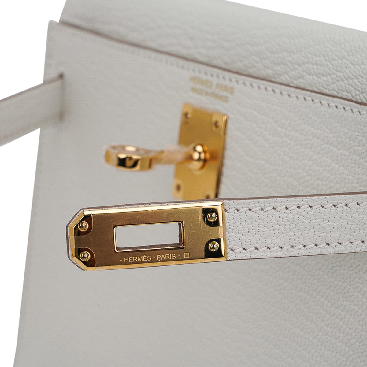 👜Mini Kelly 20 Bag Sellier Mushroom Chevre with Gold Hardware