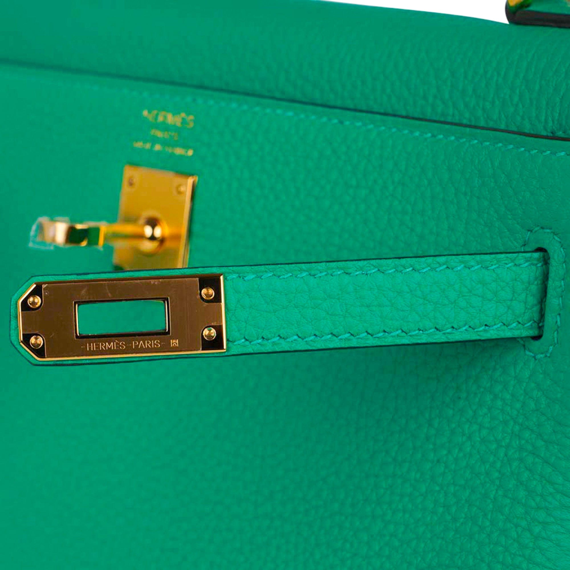 👜Kelly Retourne 25 Bag Menthe Togo Gold Hardware New w/Box