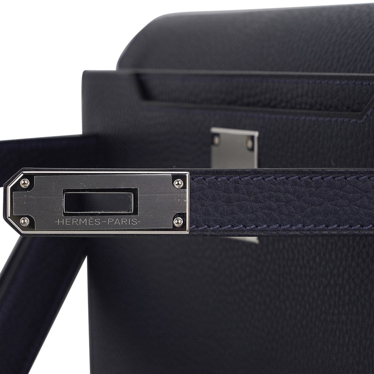 👜Kelly Depeches 25 Pouch Blue Ocean Galop D’Vache Leather with Palladium Hardware